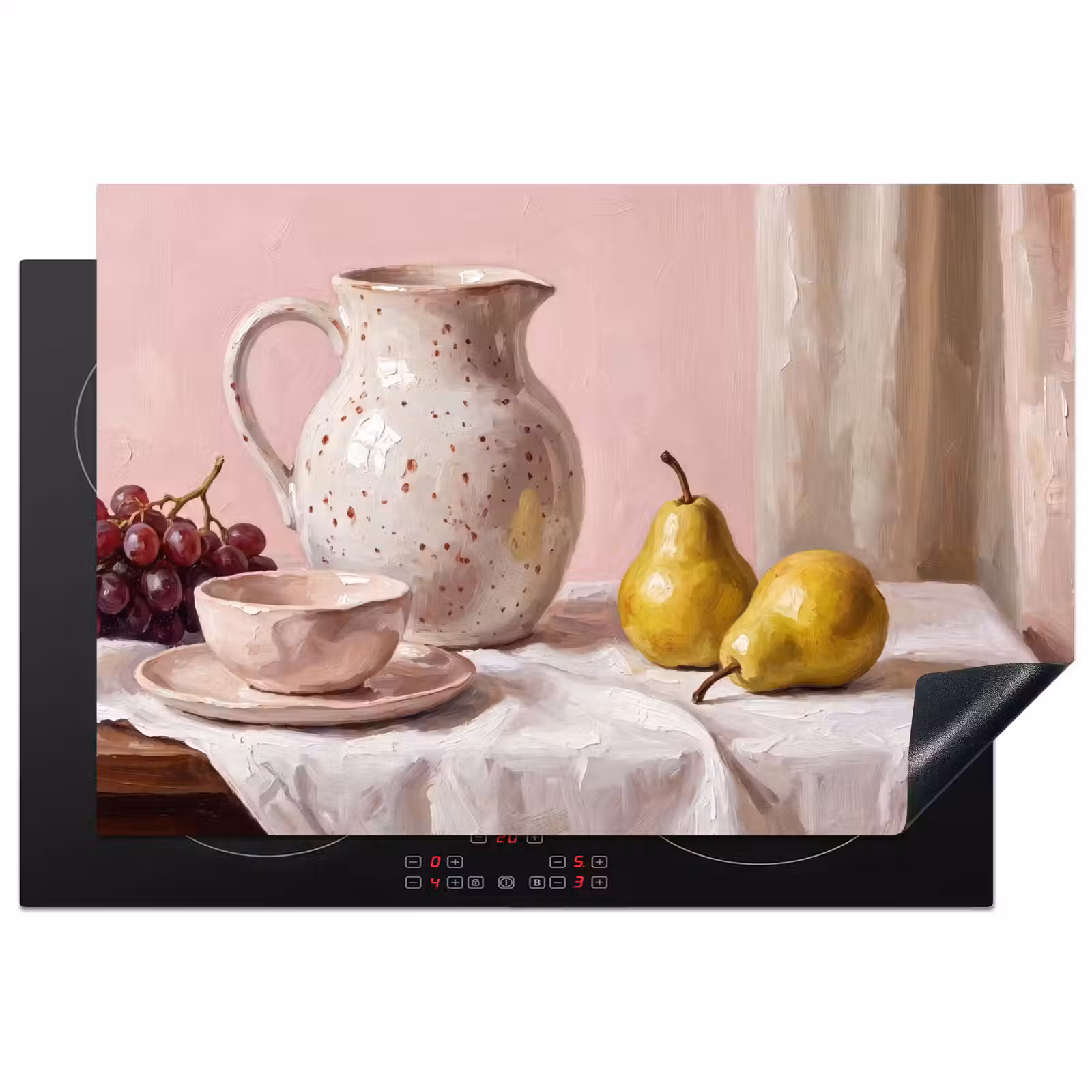 Induction Hob Cover - Still Life - Fruit - Pink - Stilleven - Fruit - Roze Inductie beschermer vinyl 3mm klein
