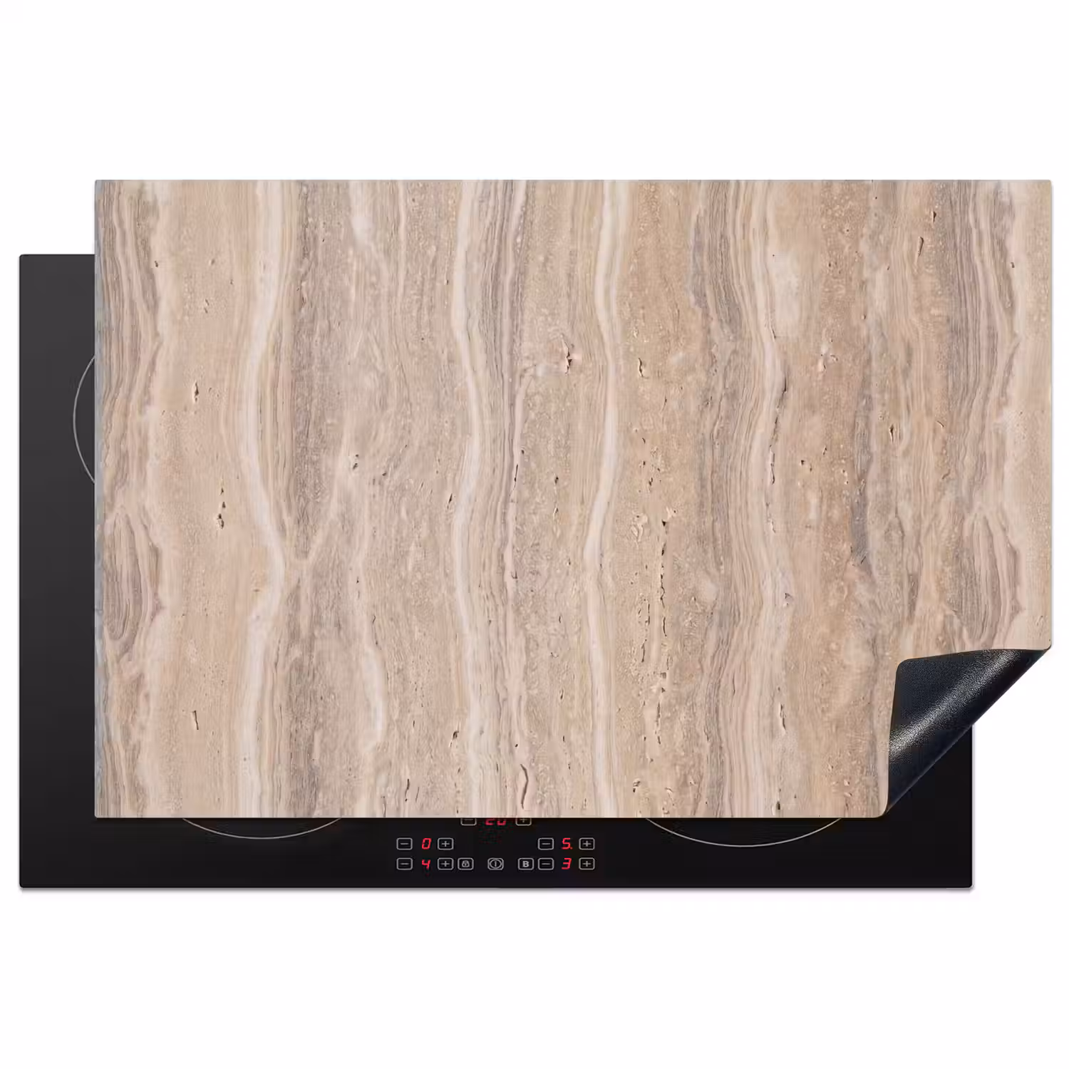 Steen - Patroon - Textuur - Natuurlijk - Beige Inductie beschermer vinyl 3mm klein -3d