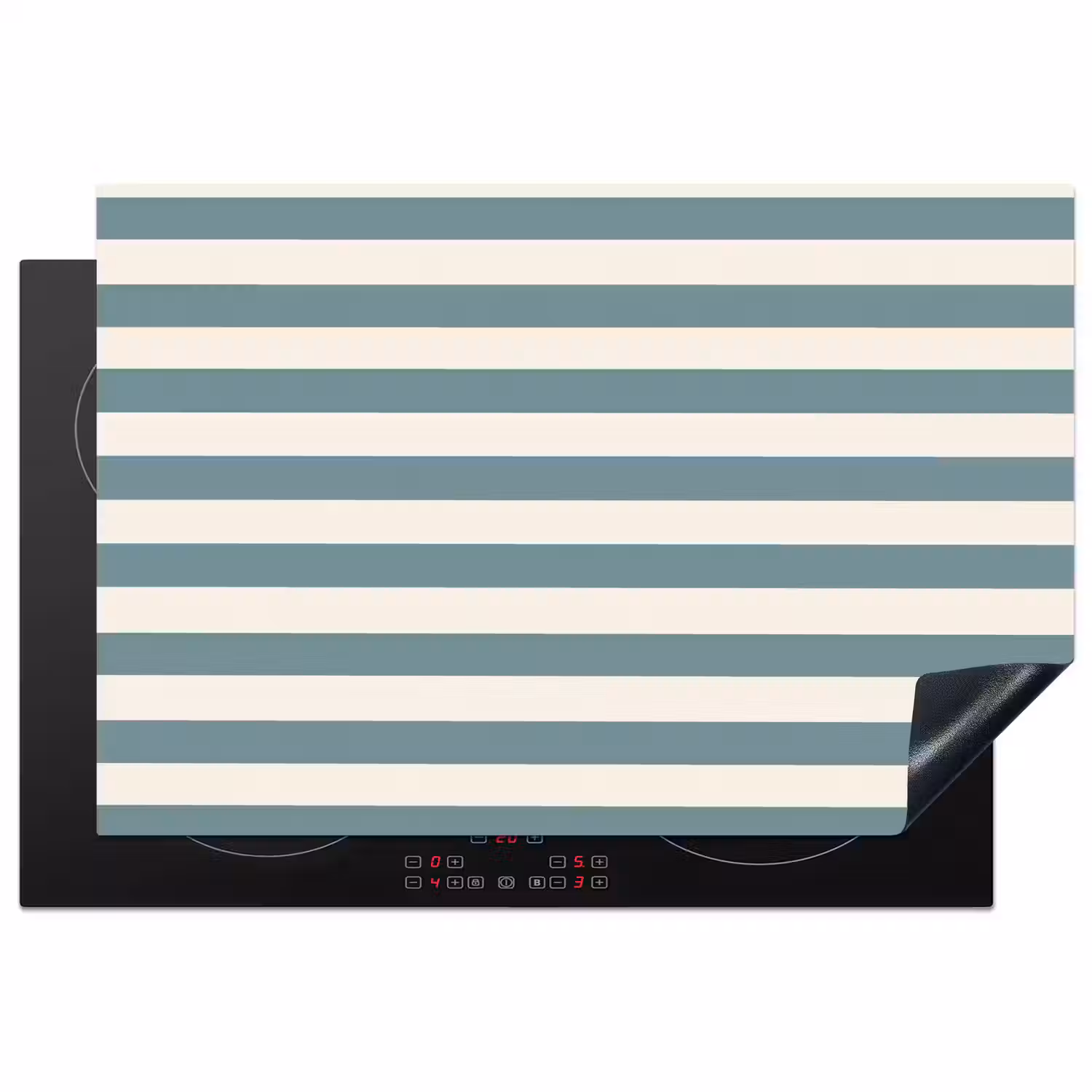Strepen - Modern - Blauw Inductie beschermer vinyl 3mm klein 276 -3d
