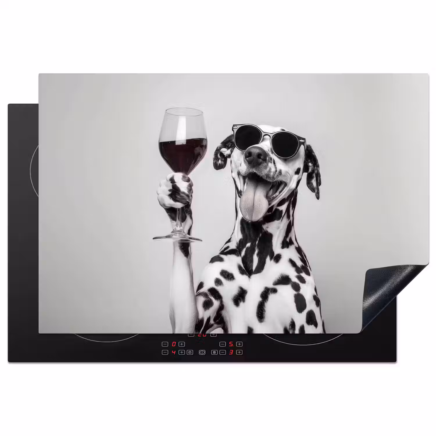 Zonnebril - Dalmatiër - Wijnglas - Tong Inductie beschermer vinyl 3mm klein -3d