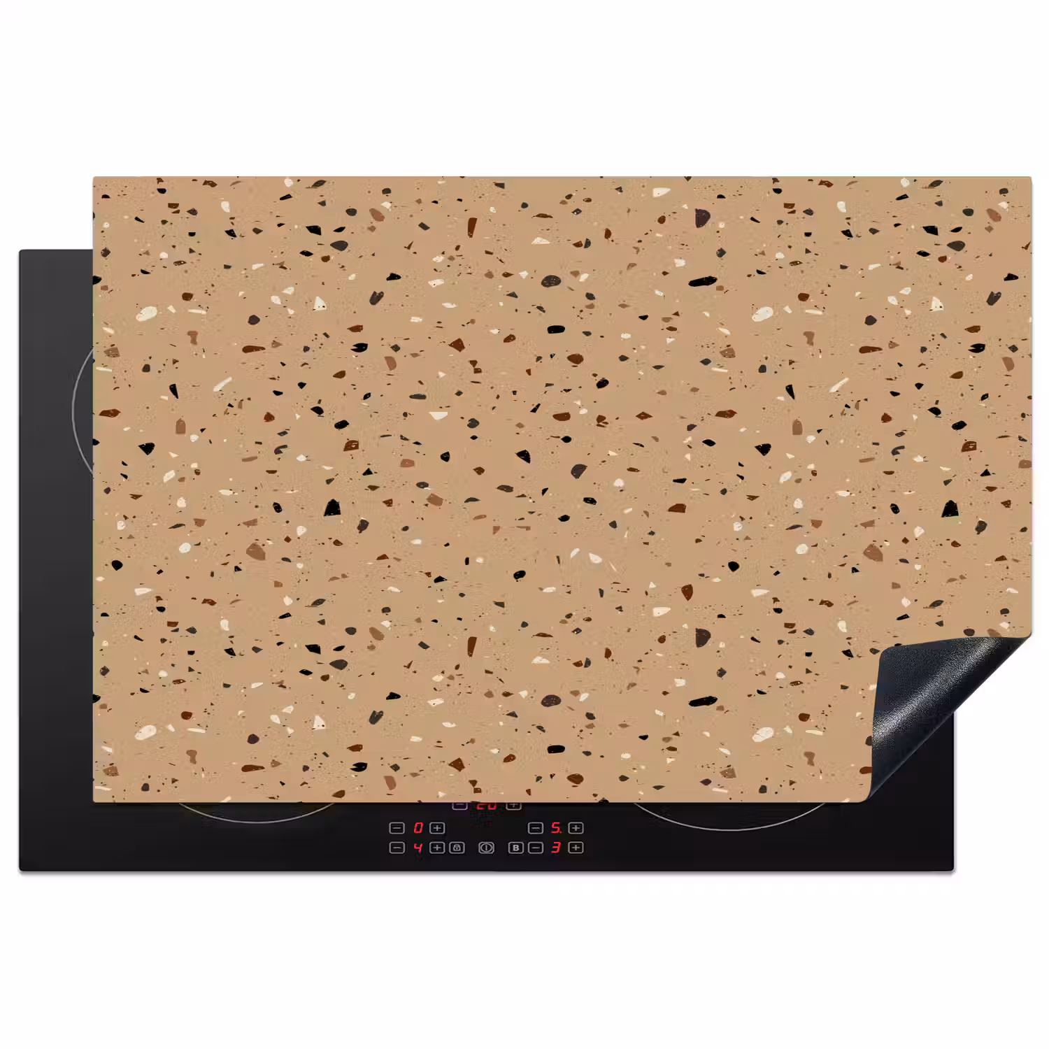 Terrazzo - Patroon - Beige Inductie beschermer vinyl 3mm klein 276 -3d