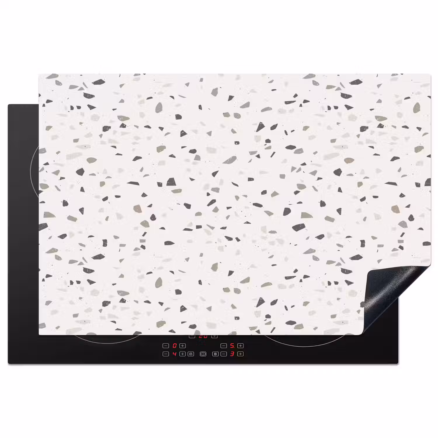 Terrazzo - Patroon - Créme Inductie beschermer vinyl 3mm klein 276 -3d