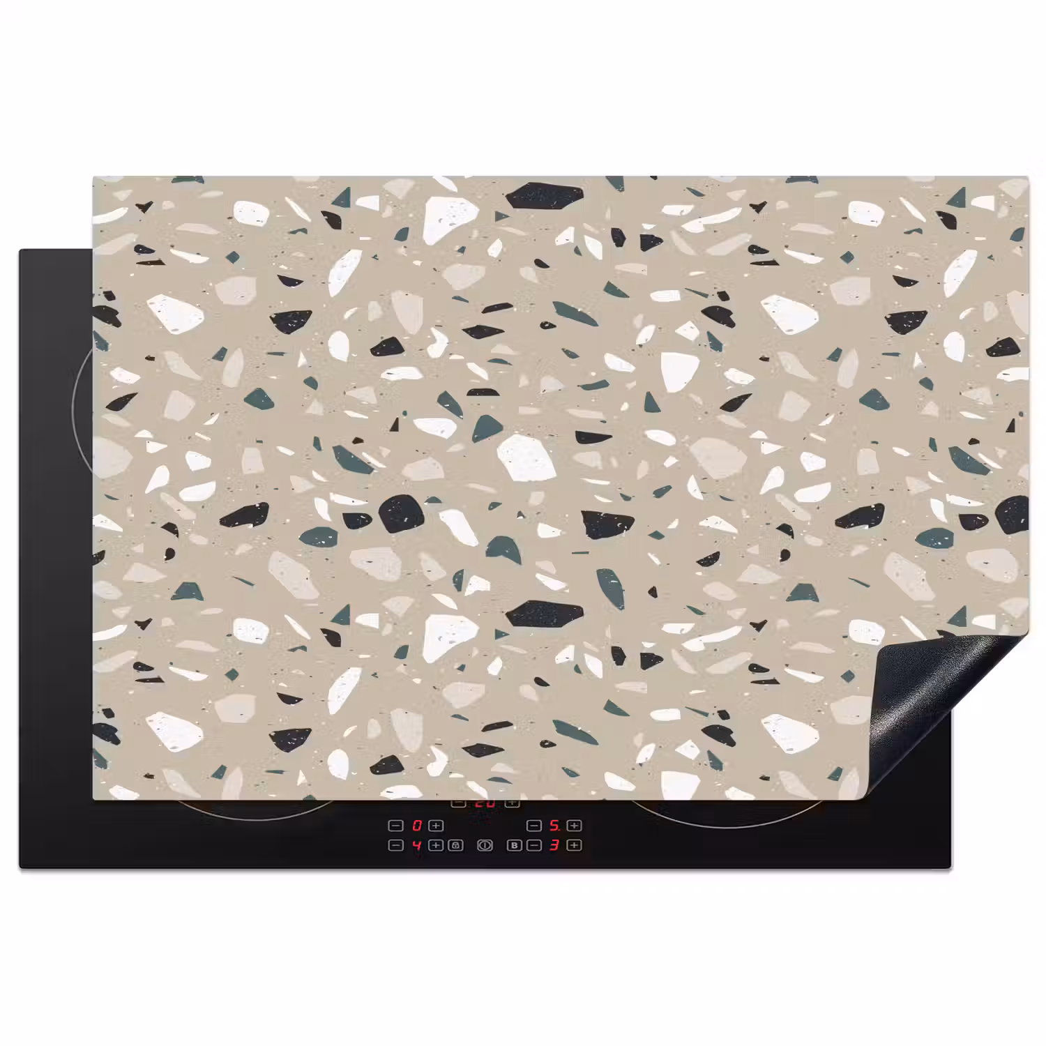 Terrazzo - Patroon - Groen Inductie beschermer vinyl 3mm klein 276 -3d