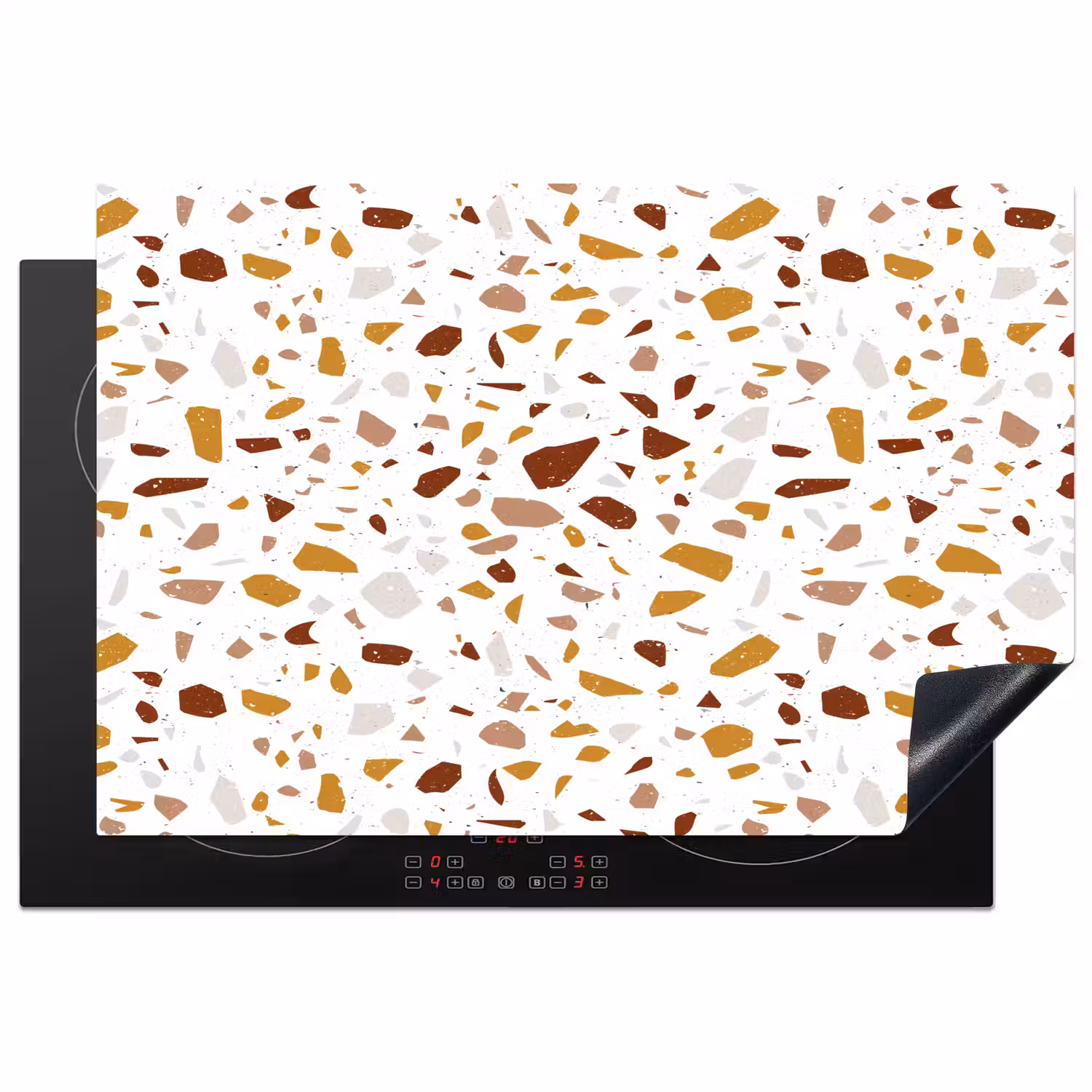 Terrazzo - Patroon - Wit - Urban Inductie beschermer vinyl 3mm klein 276 -3d