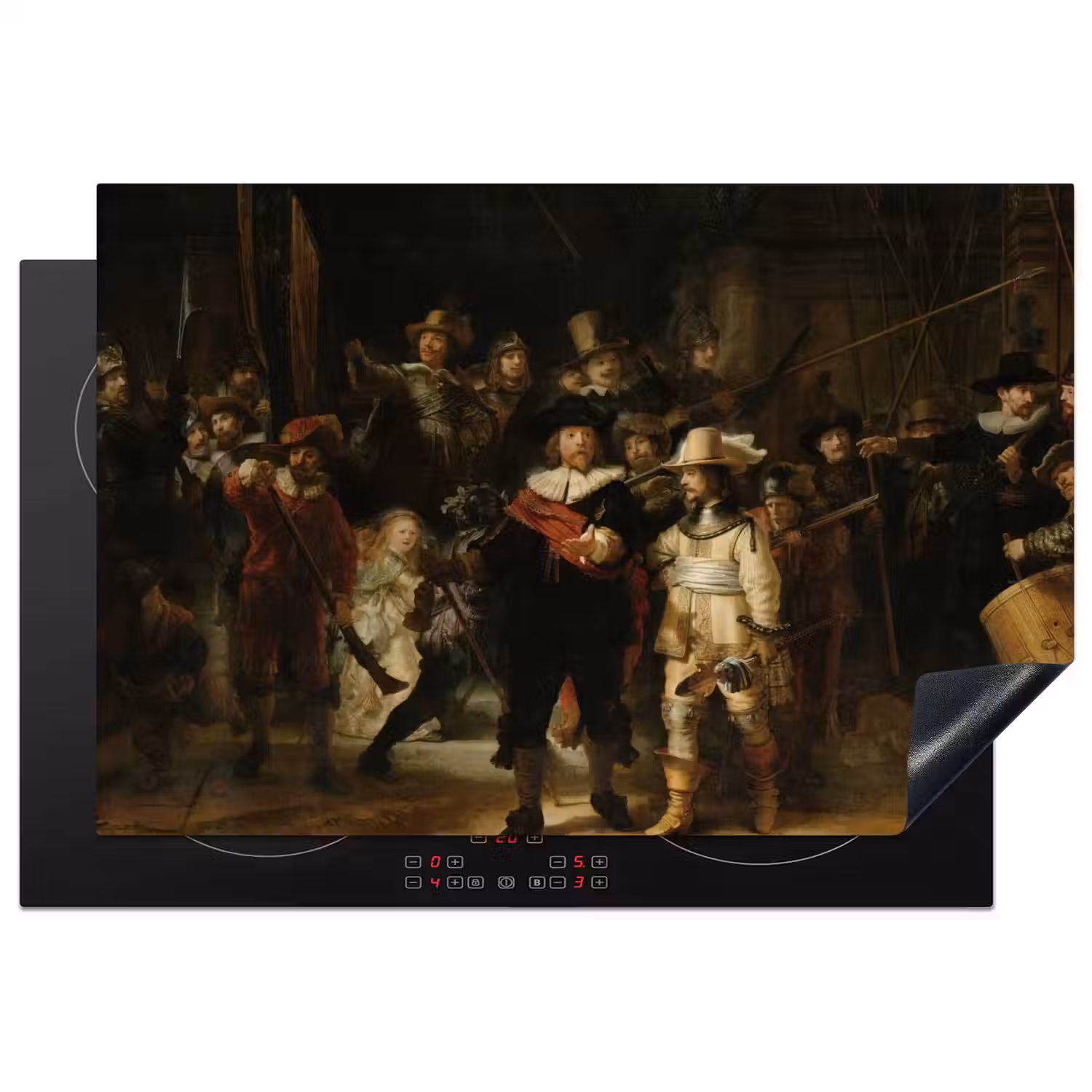 De Nachtwacht - Kunst - Oude meesters - Rembrandt Inductie beschermer vinyl 3mm klein -3d