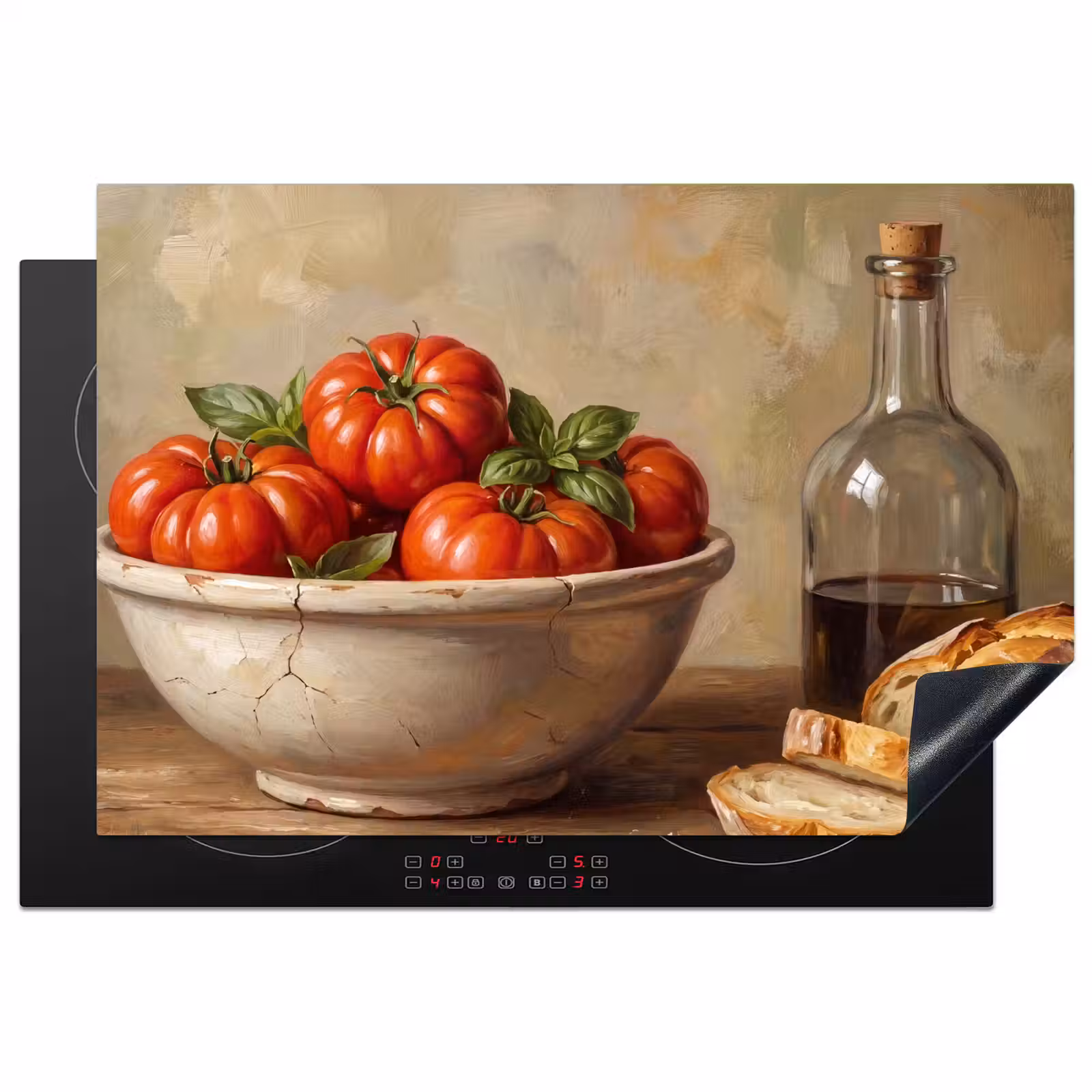 Induction Hob Cover - Tomatoes - Bowl - Food - Tomaten - Kom - Eten Inductie beschermer vinyl 3mm klein