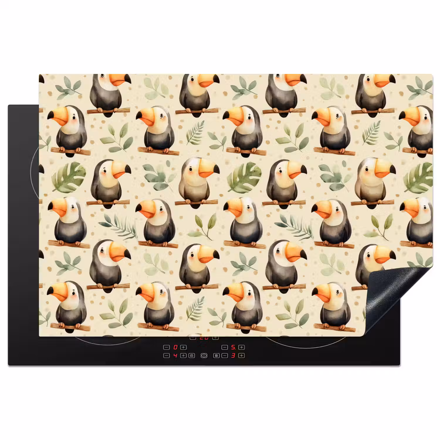 Toekans - Exotisch - Kleurrijk Inductie beschermer vinyl 3mm klein 276 -3d