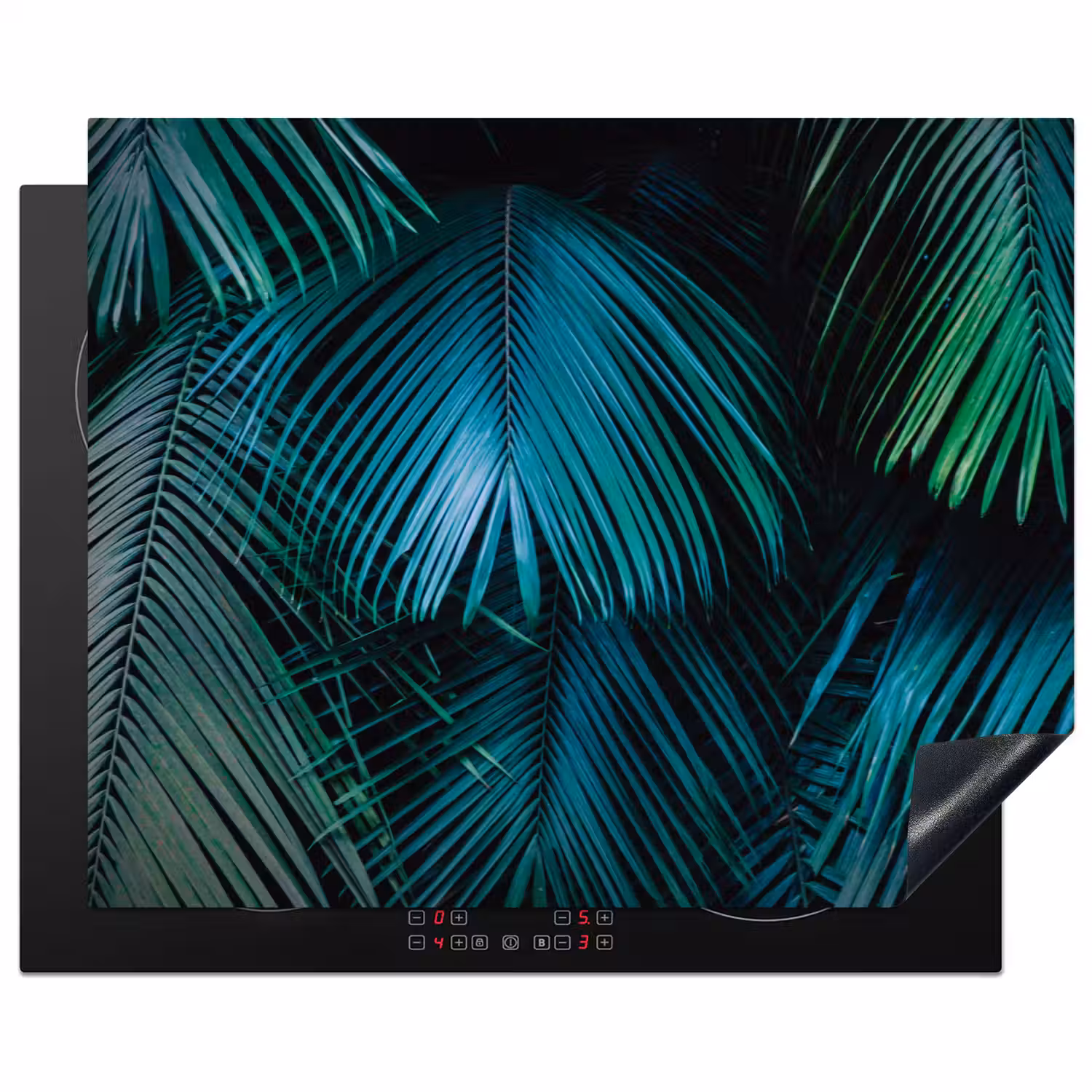 Inductie beschermer - Inductie afdekplaat - Tropical - Jungle - Bladeren - Groen Inductie beschermer vinyl 3mm groot -3d