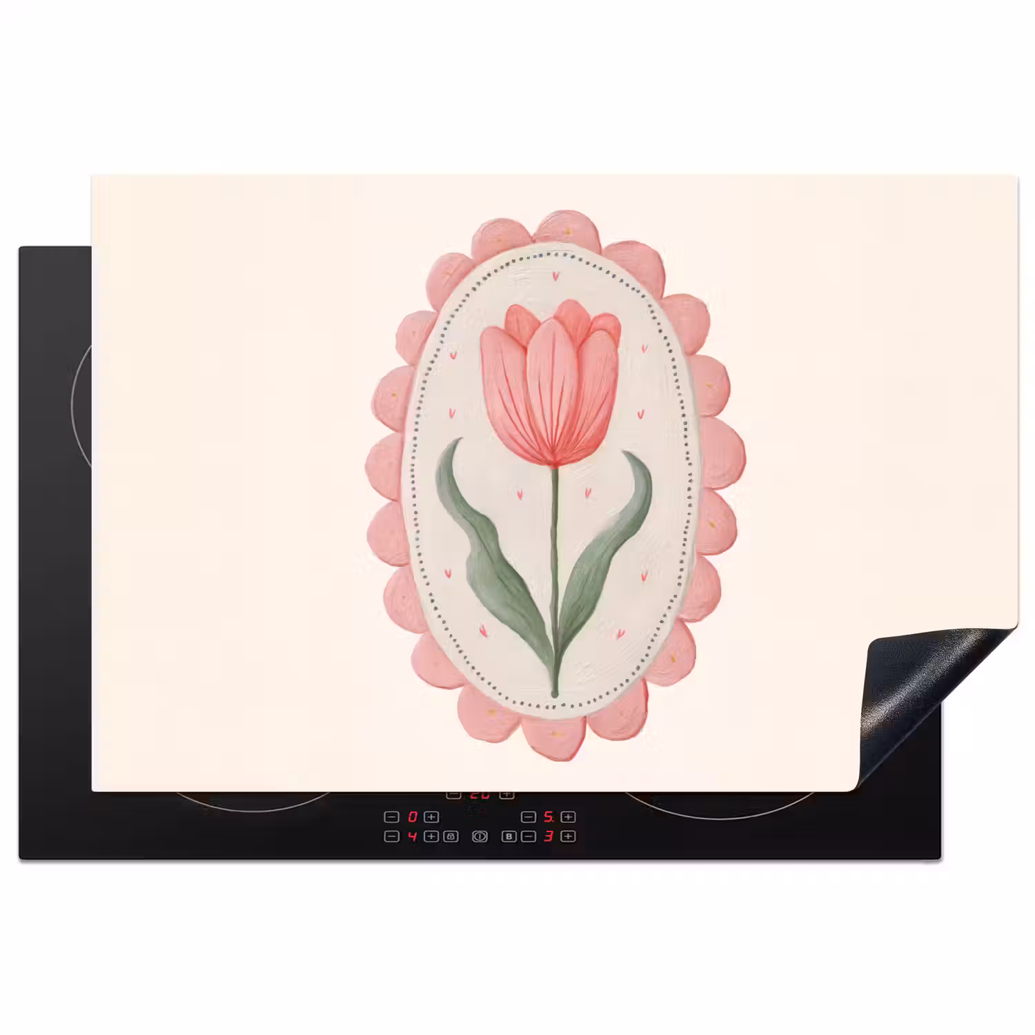 Tulp - Lijst - Ovaal - Illustratie Inductie beschermer vinyl 3mm klein -3d