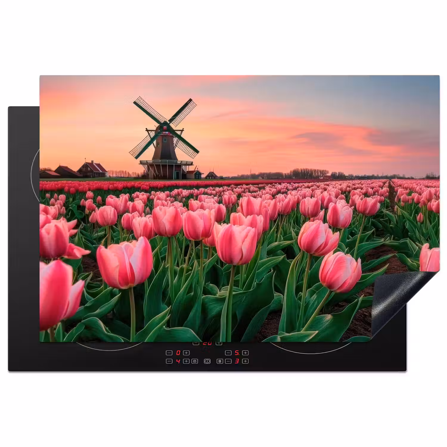 Tulpen - Molen - Nederland Inductie beschermer vinyl 3mm klein -3d
