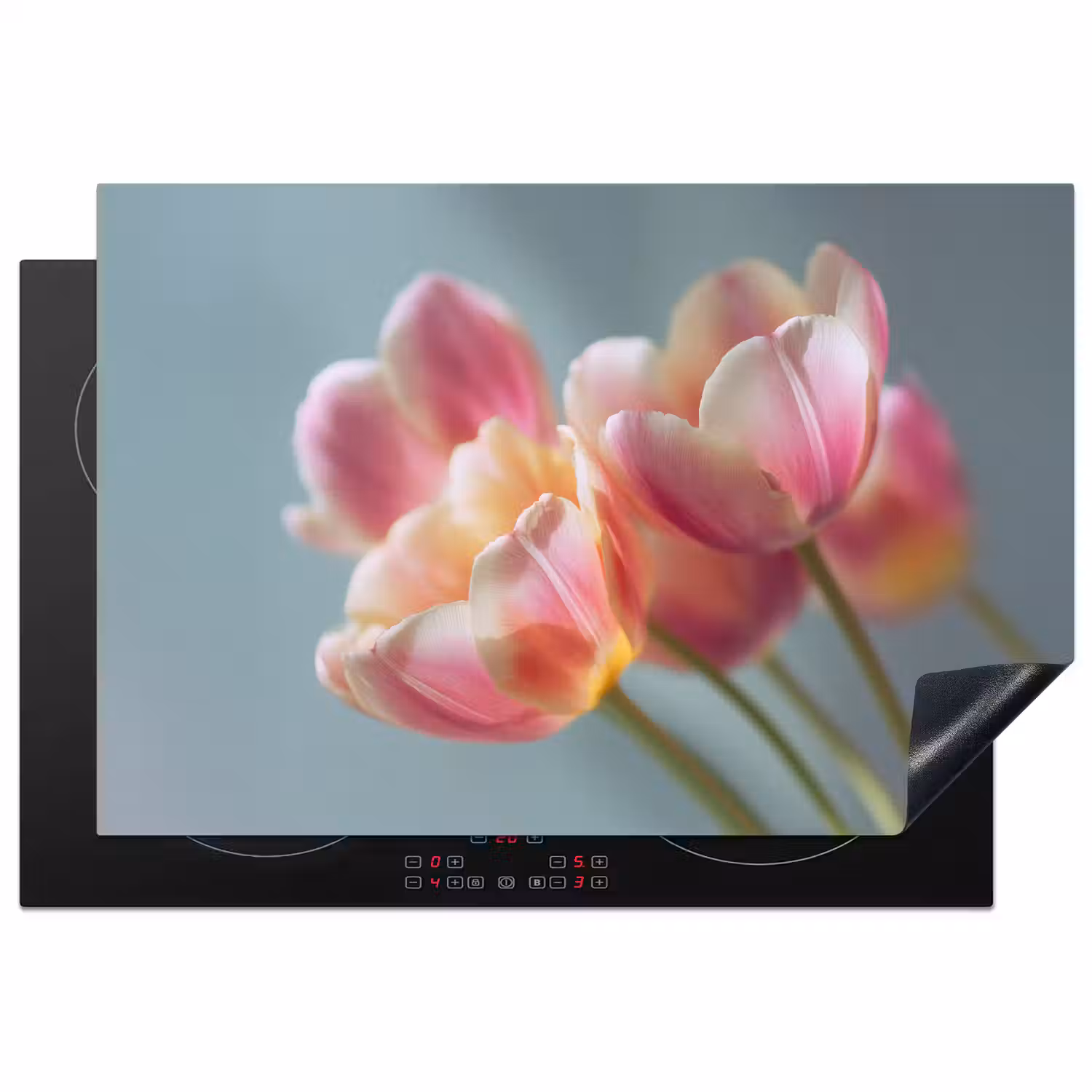 Tulpen - Roze - Stelen Inductie beschermer vinyl 3mm klein -3d