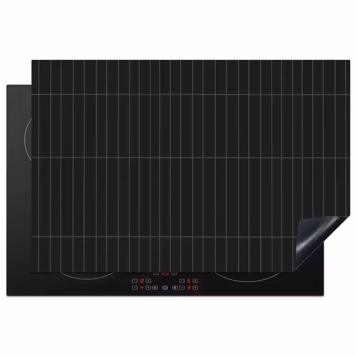 Verticaal - Wandtegel - Mat - Zwart Inductie beschermer vinyl 3mm klein 276 -3d