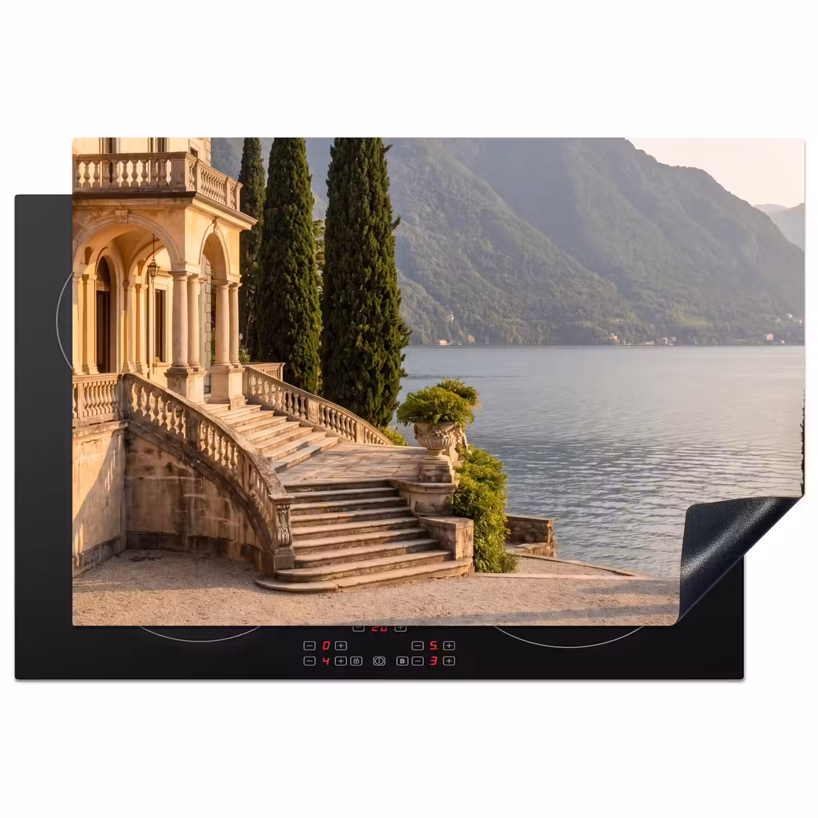 Induction Hob Cover - Villa - Water - Stairs - Villa - water -trappen Inductie beschermer vinyl 3mm klein