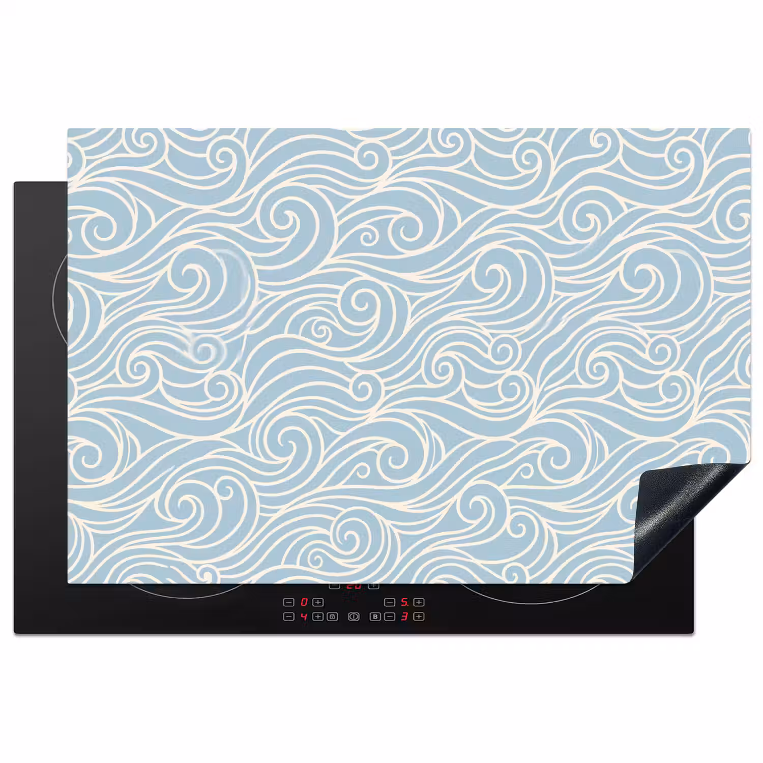Golf - Abstract - Natuur - Modern - Blauw Inductie beschermer vinyl 3mm klein -3d
