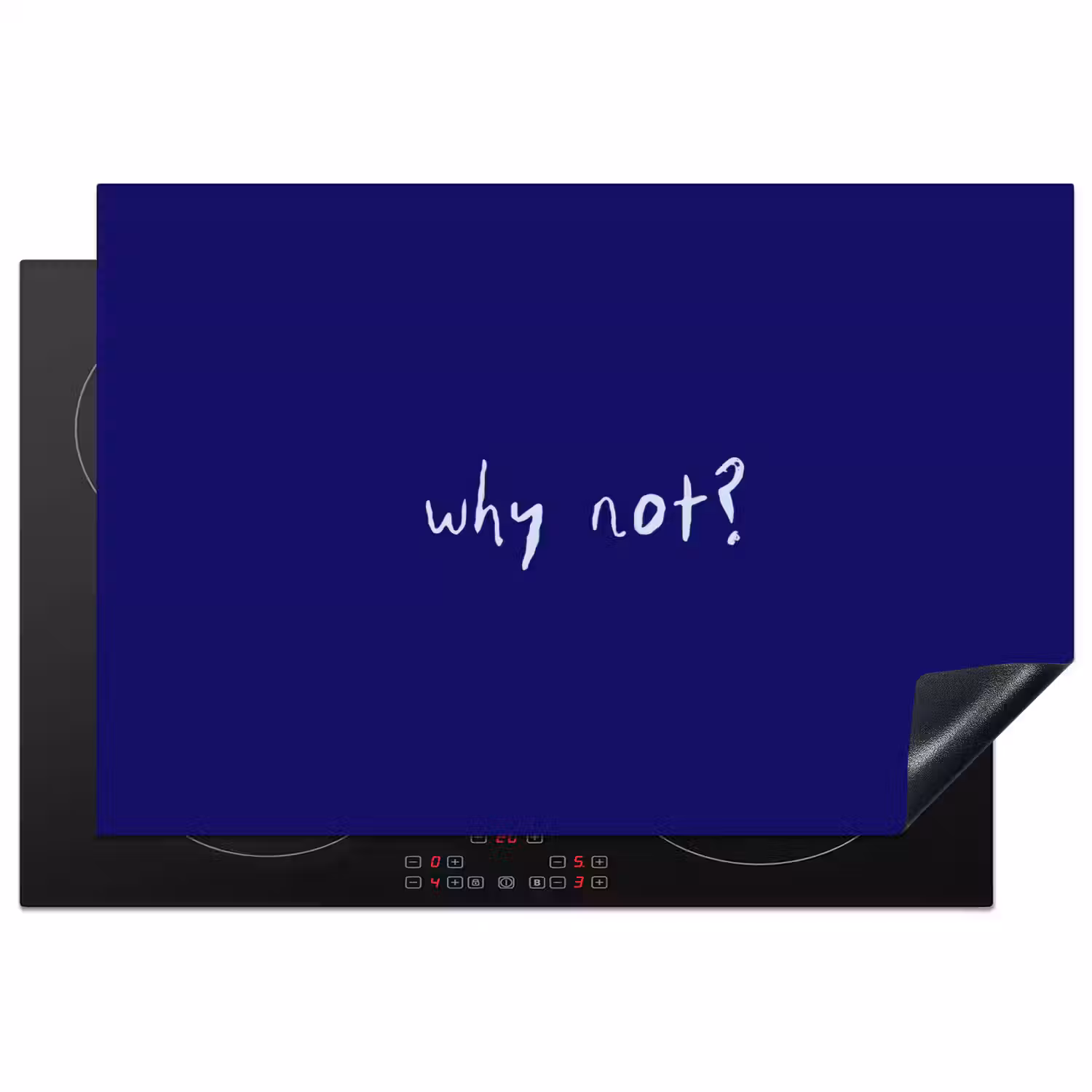 Why not - Blauw - Handgeschreven Inductie beschermer vinyl 3mm klein -3d