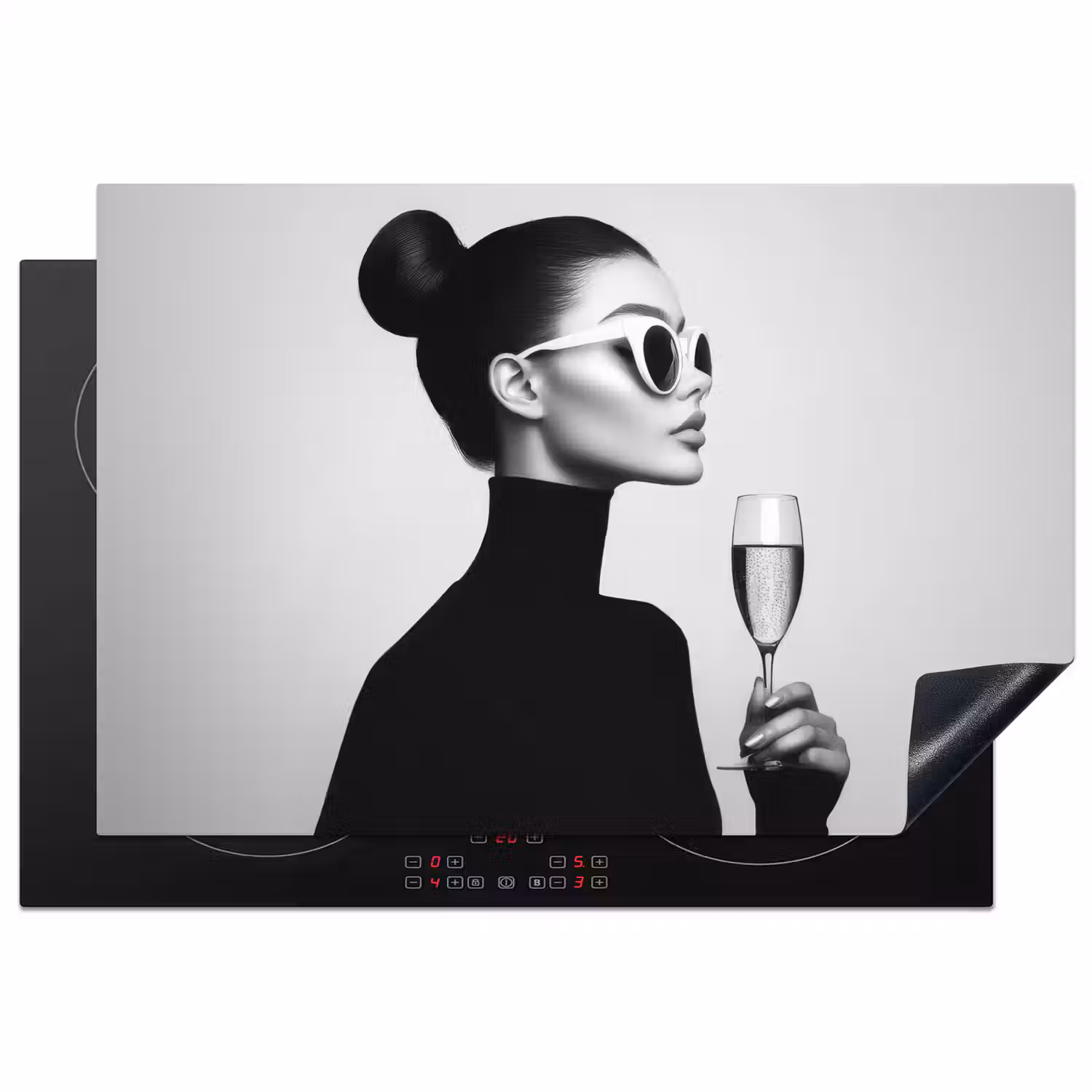 Vrouw - Champagne - Modern Inductie beschermer vinyl 3mm klein -3d
