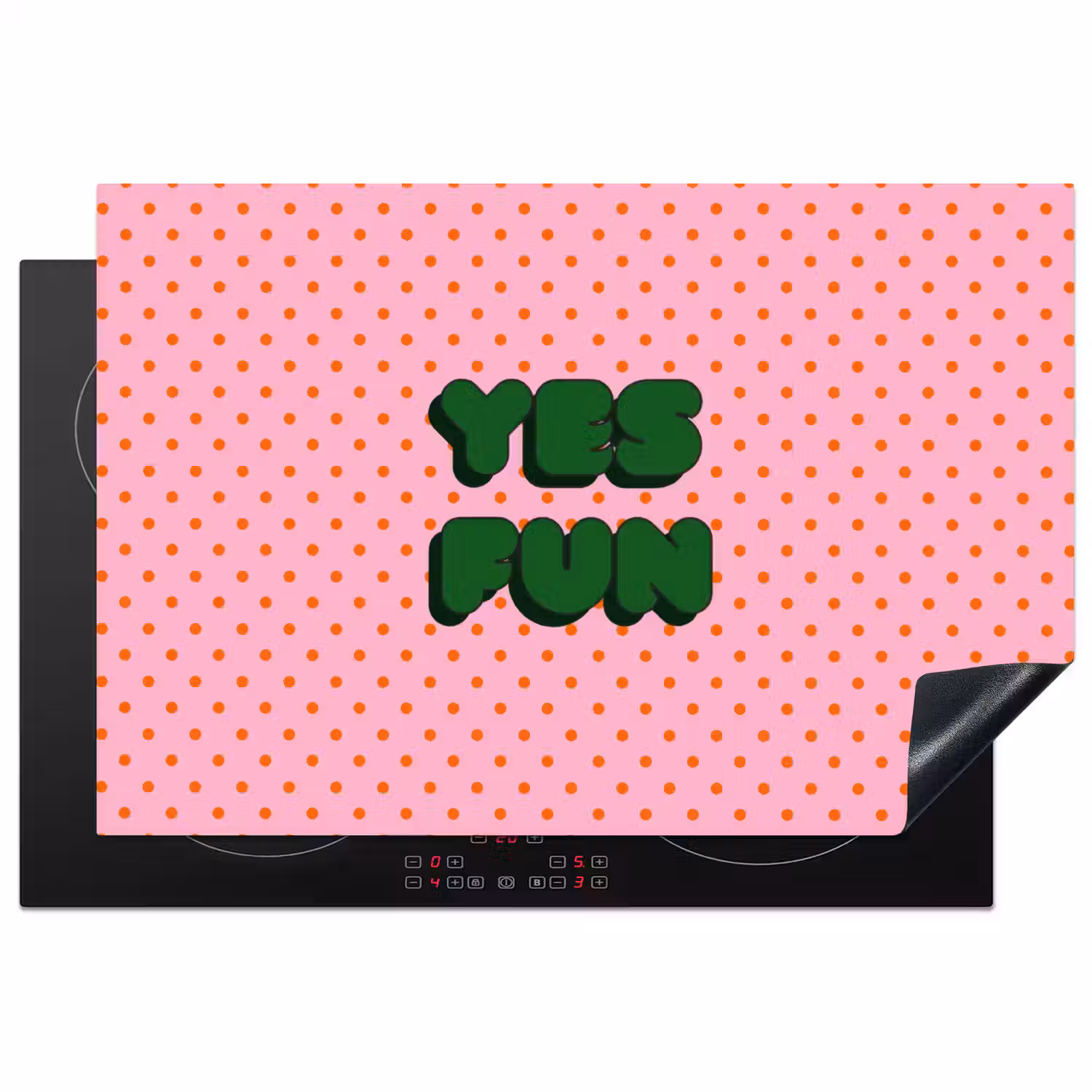 Yes fun - Groen - Roze - Stippen Inductie beschermer vinyl 3mm klein -3d
