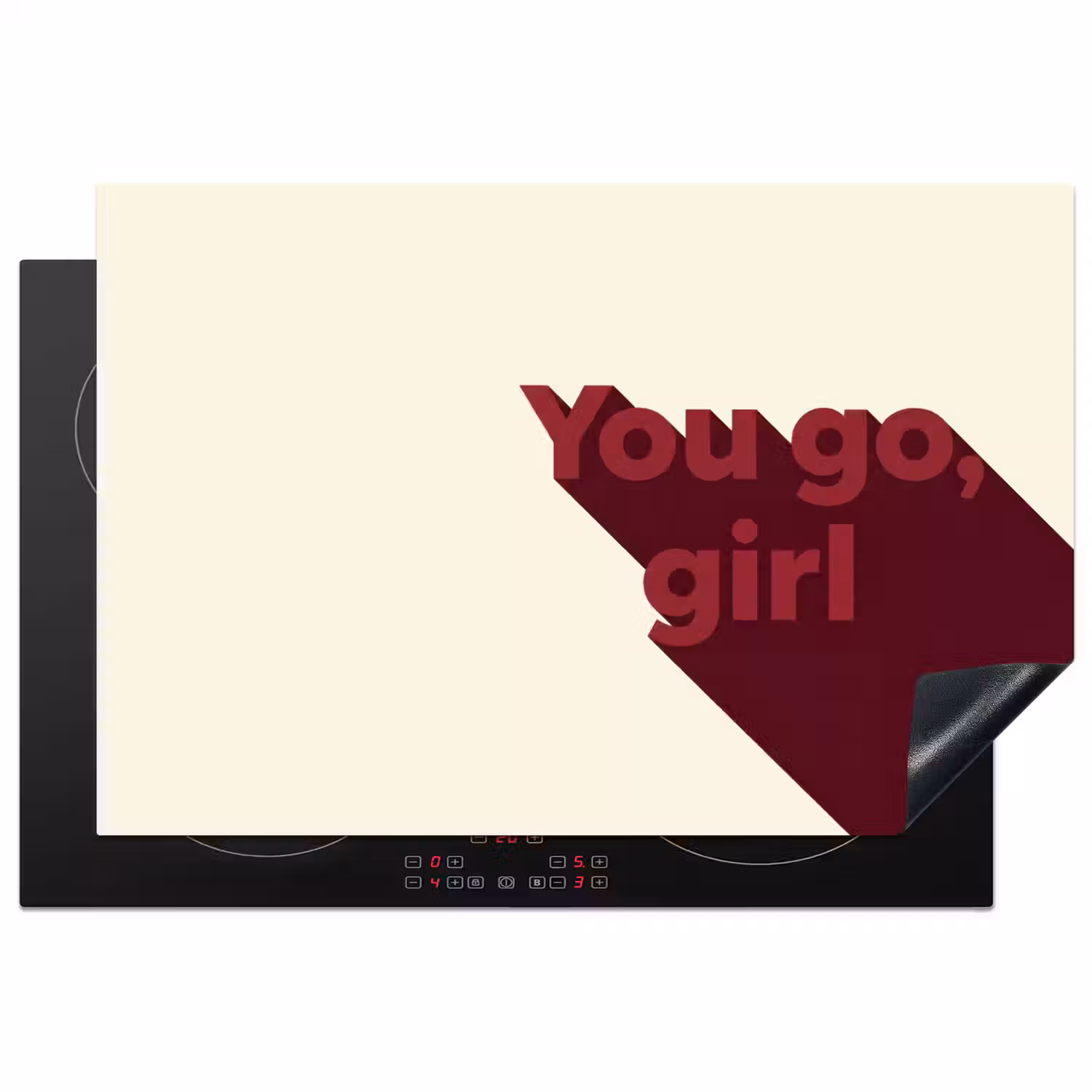 you go girl - 3D - Rood Inductie beschermer vinyl 3mm klein -3d