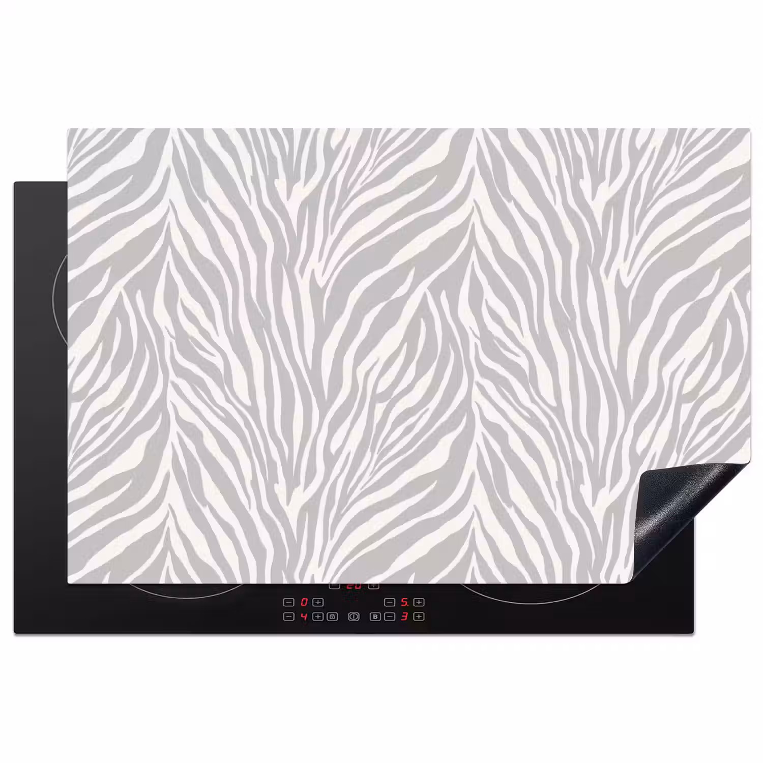 Zebra - Motief - Grijs Inductie beschermer vinyl 3mm klein 276 -3d