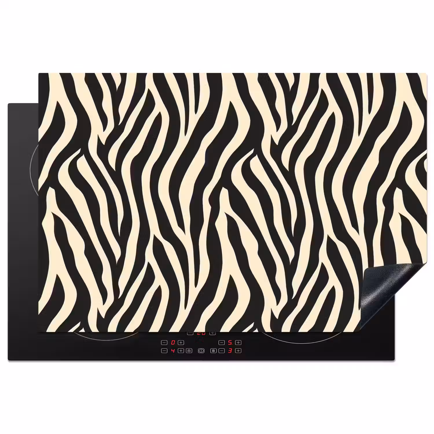 Zebra - Print - Klassiek - Zwart Inductie beschermer vinyl 3mm klein 276 -3d