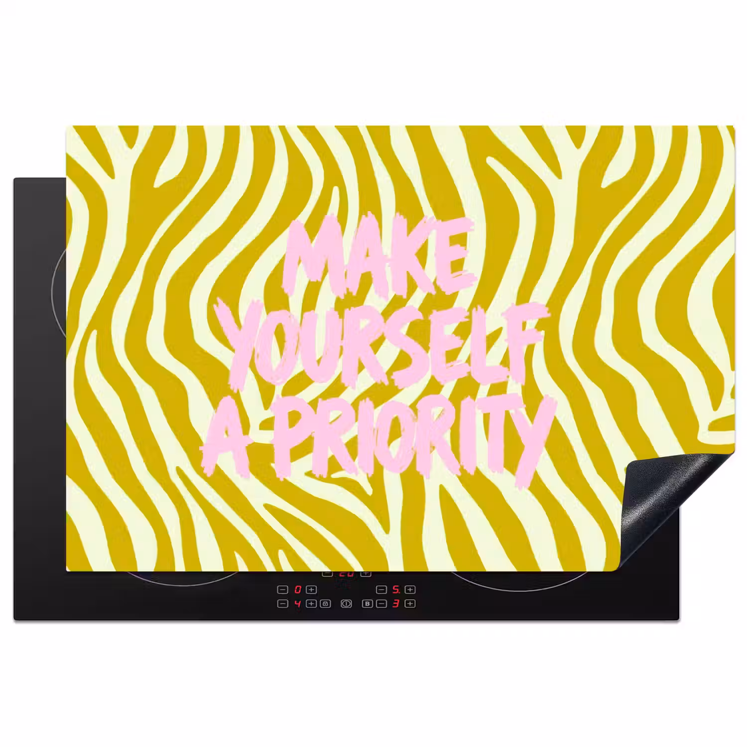 Zebraprint - Priority - Roze Inductie beschermer vinyl 3mm klein -3d
