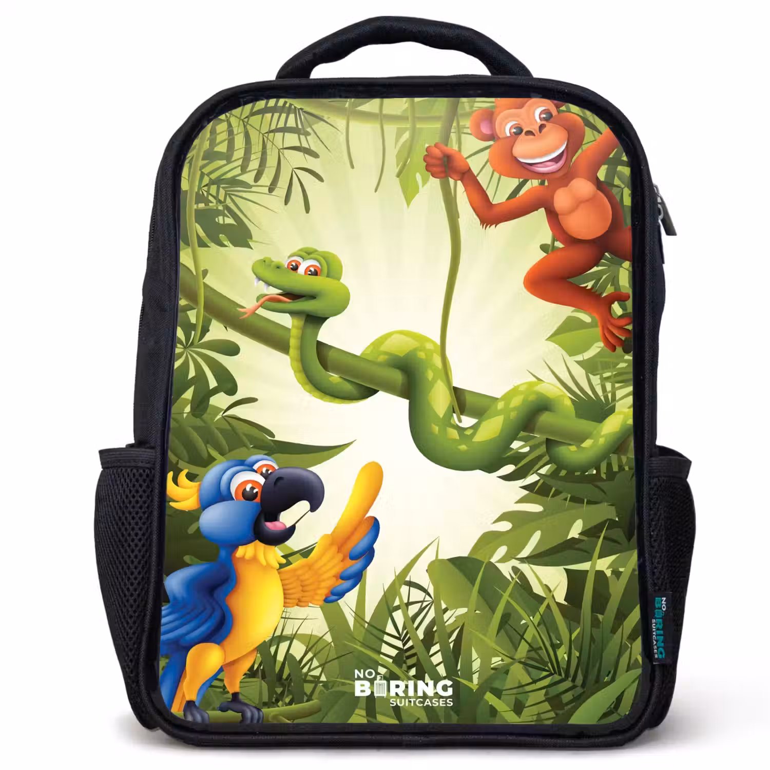Dieren in de jungle Rugzak - Zwart middel -3d