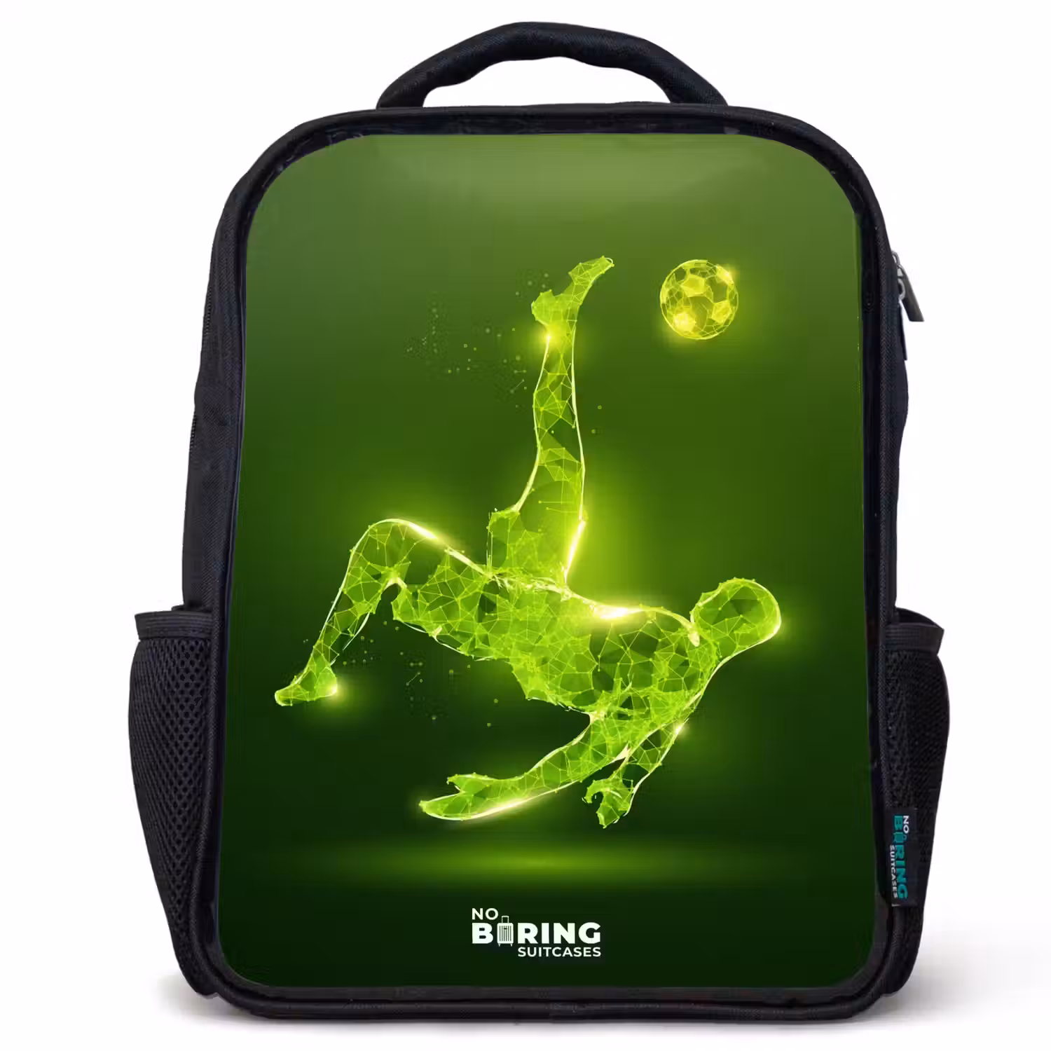Groene neon omhaal in actie Rugzak - Zwart middel -3d