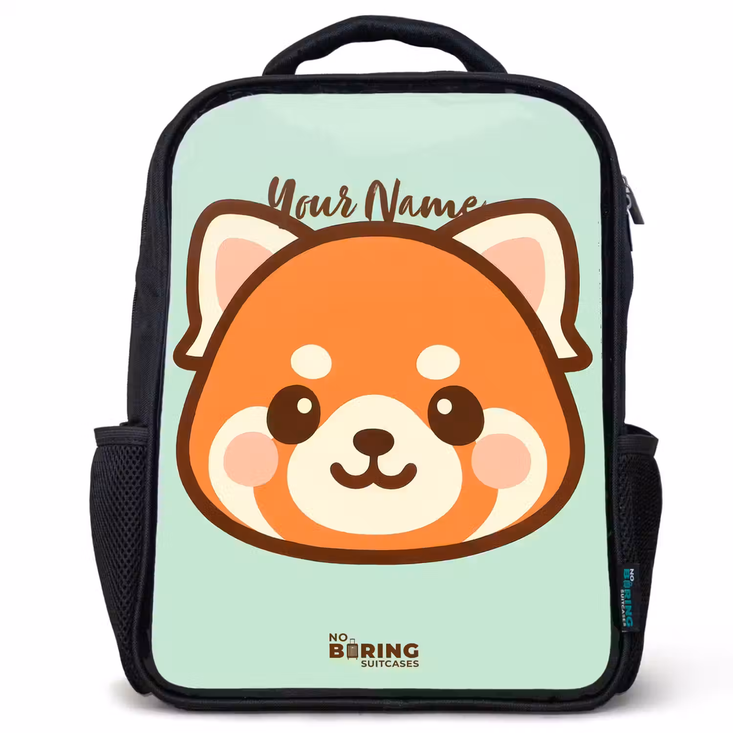 Kawai - Rode panda - Groen Rugzak - Zwart middel -3d