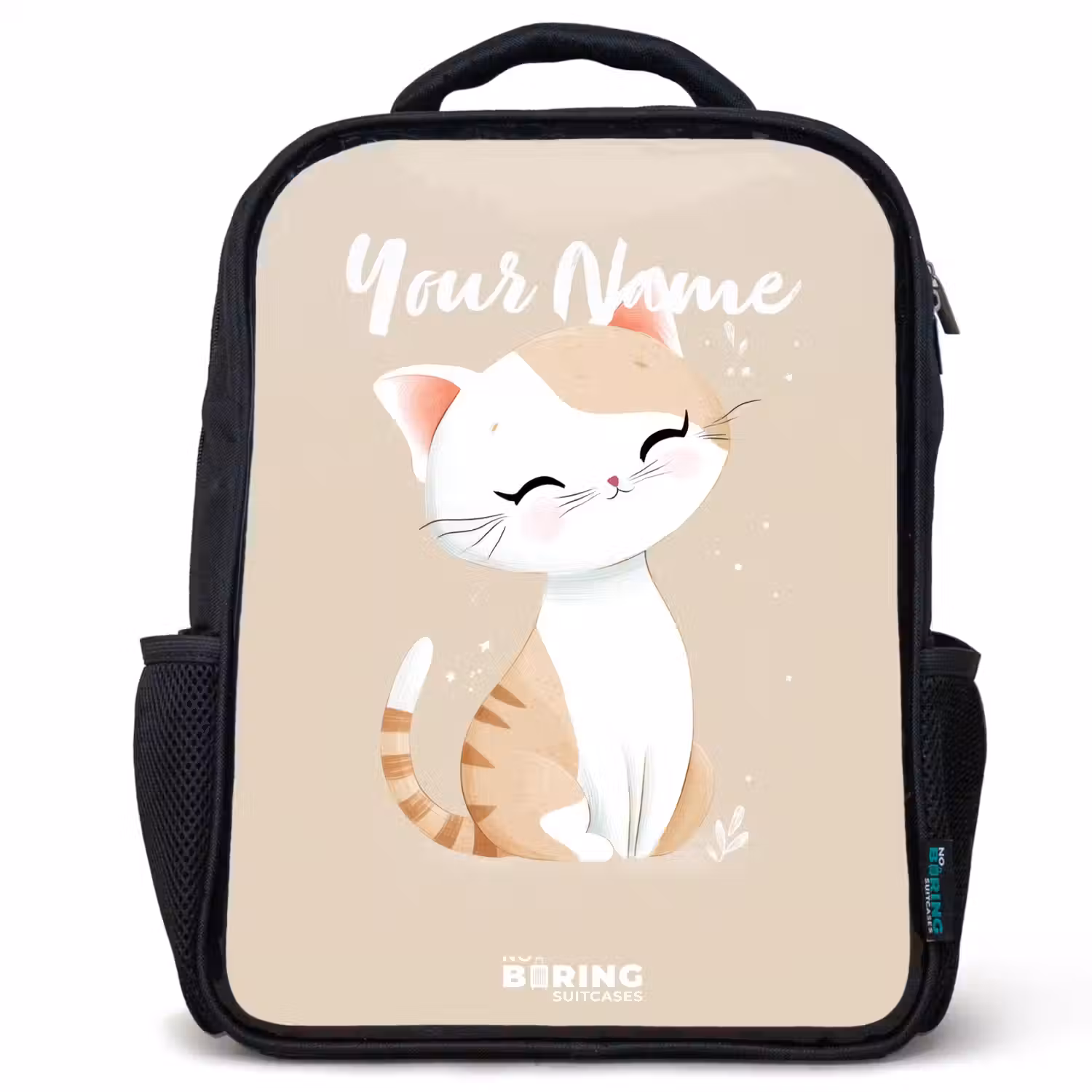 Kitten in de kleuren beige en wit Rugzak - Zwart middel -3d