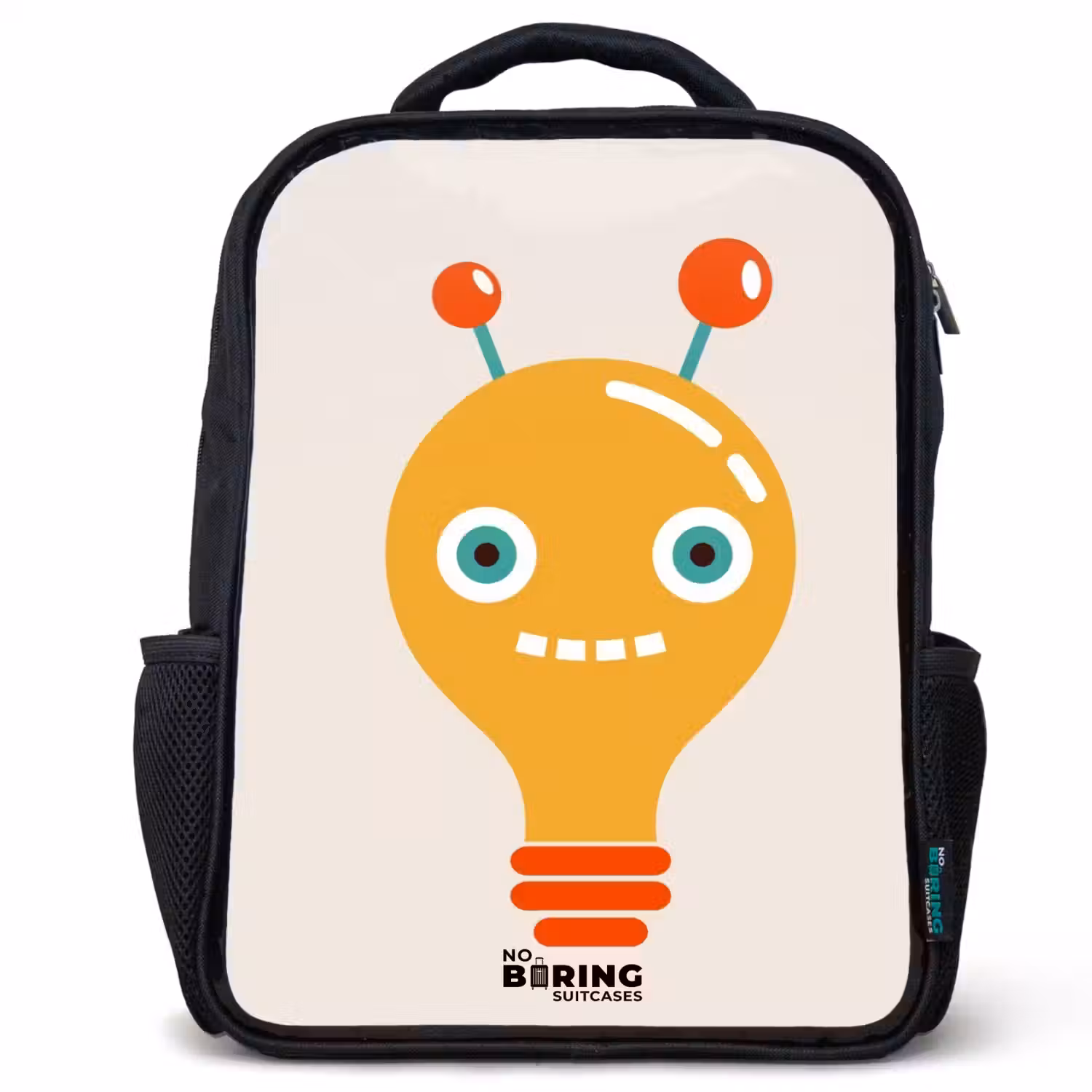 Gloeilamp robot met grote ogen Rugzak - Zwart middel -3d
