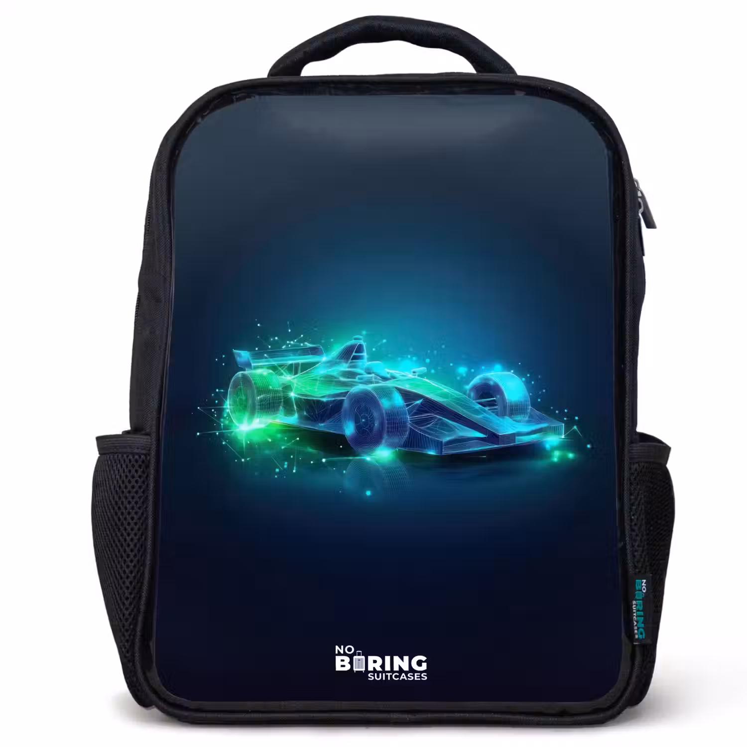 Neon racewagen in digitale stijl Rugzak - Zwart middel -3d