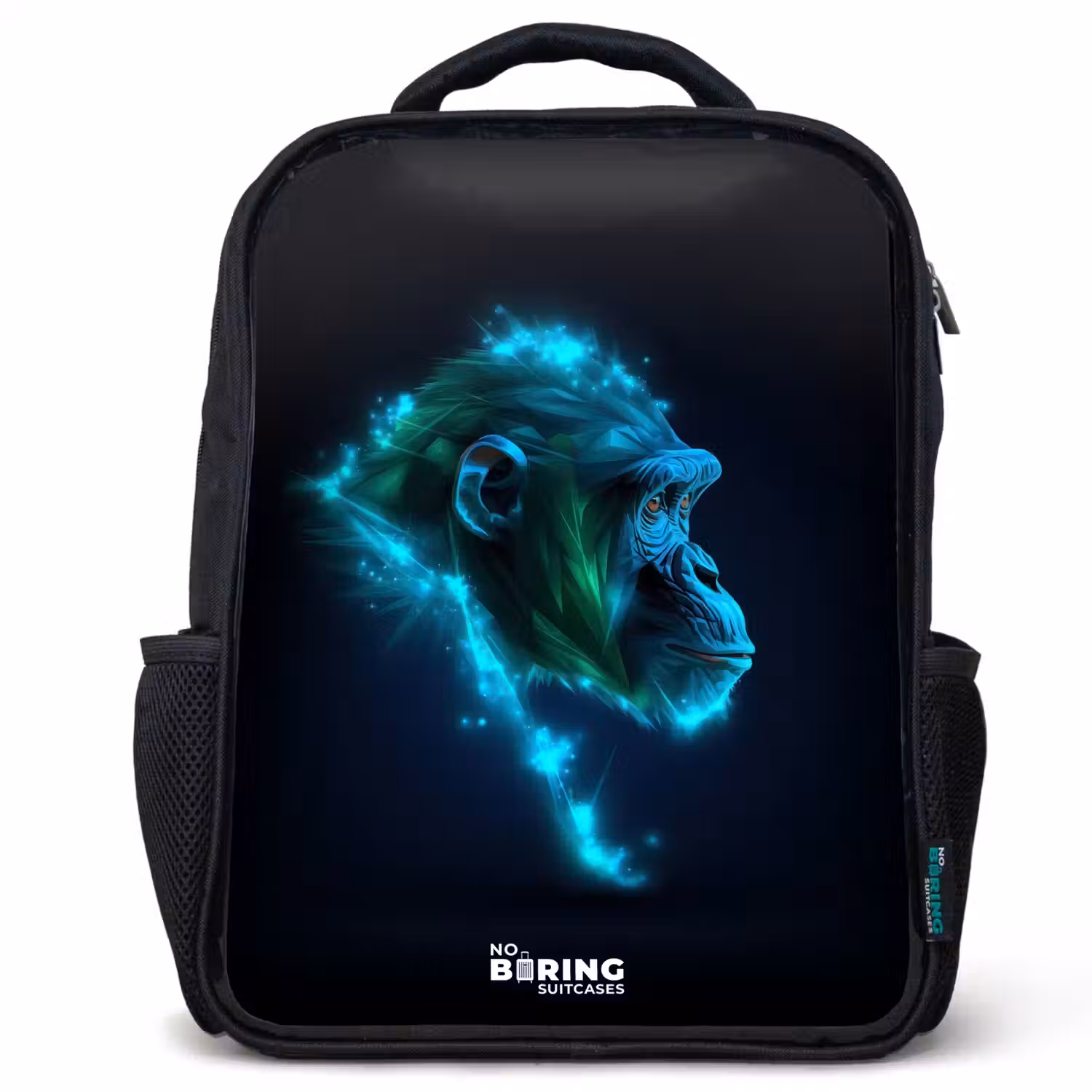 Neon silhouet van een chimpansee Rugzak - Zwart middel -3d