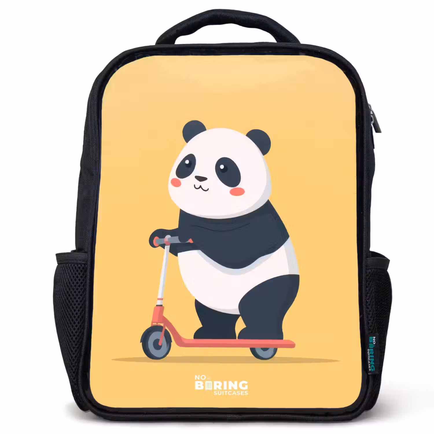 Panda - Step - Geel Rugzak - Zwart middel -3d