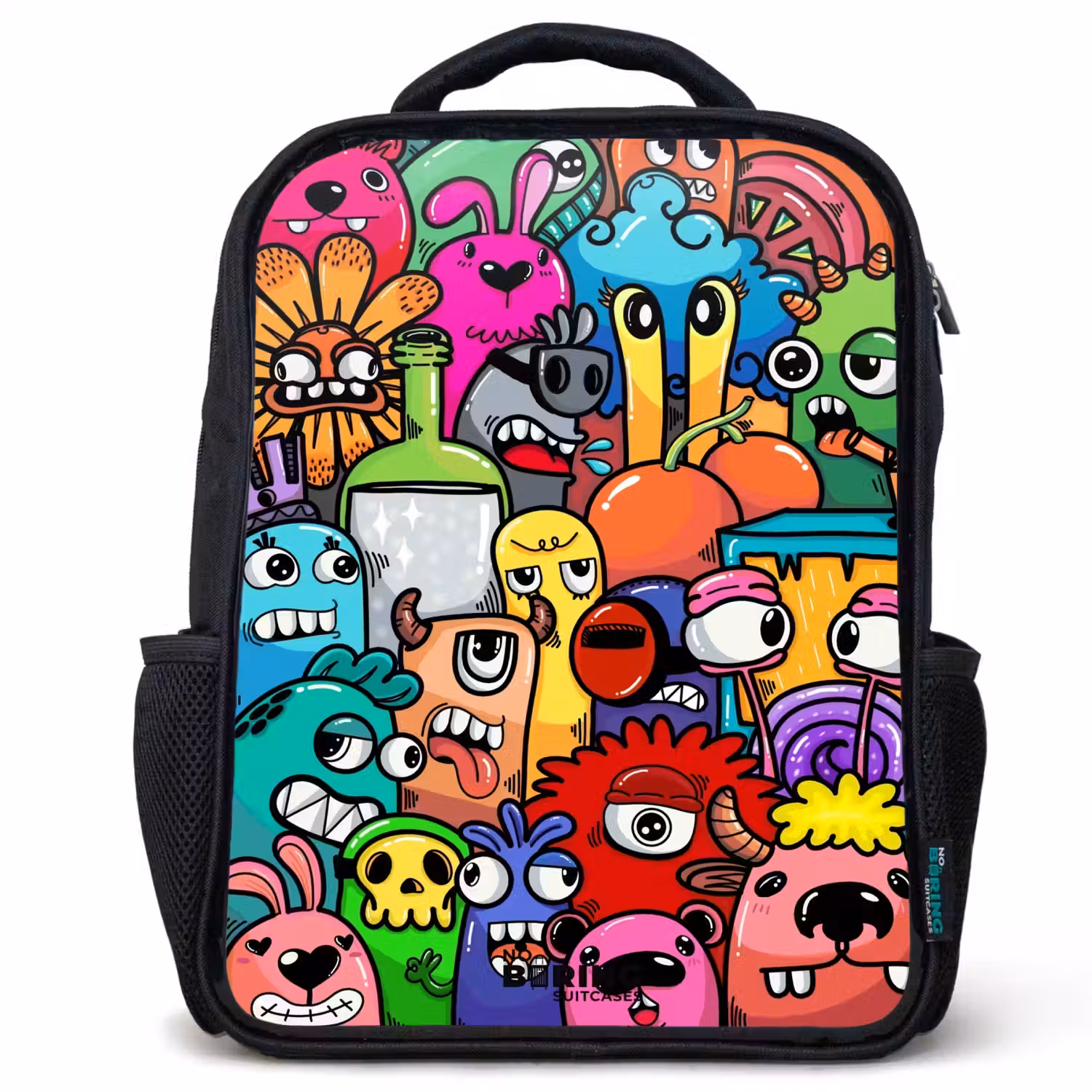 Knallende gekleurde monsters Rugzak - Zwart middel -3d