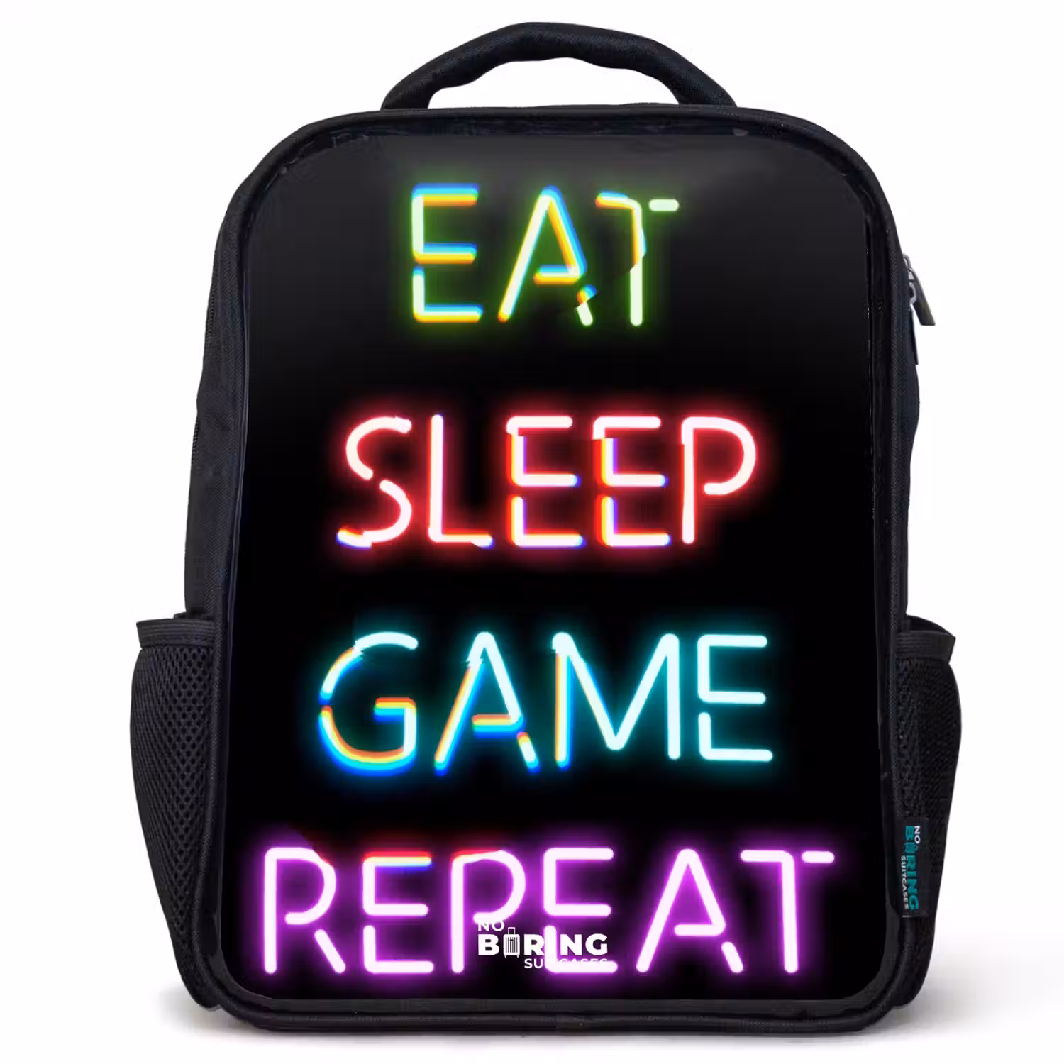 Qoute met neon lichten Rugzak - Zwart middel -3d