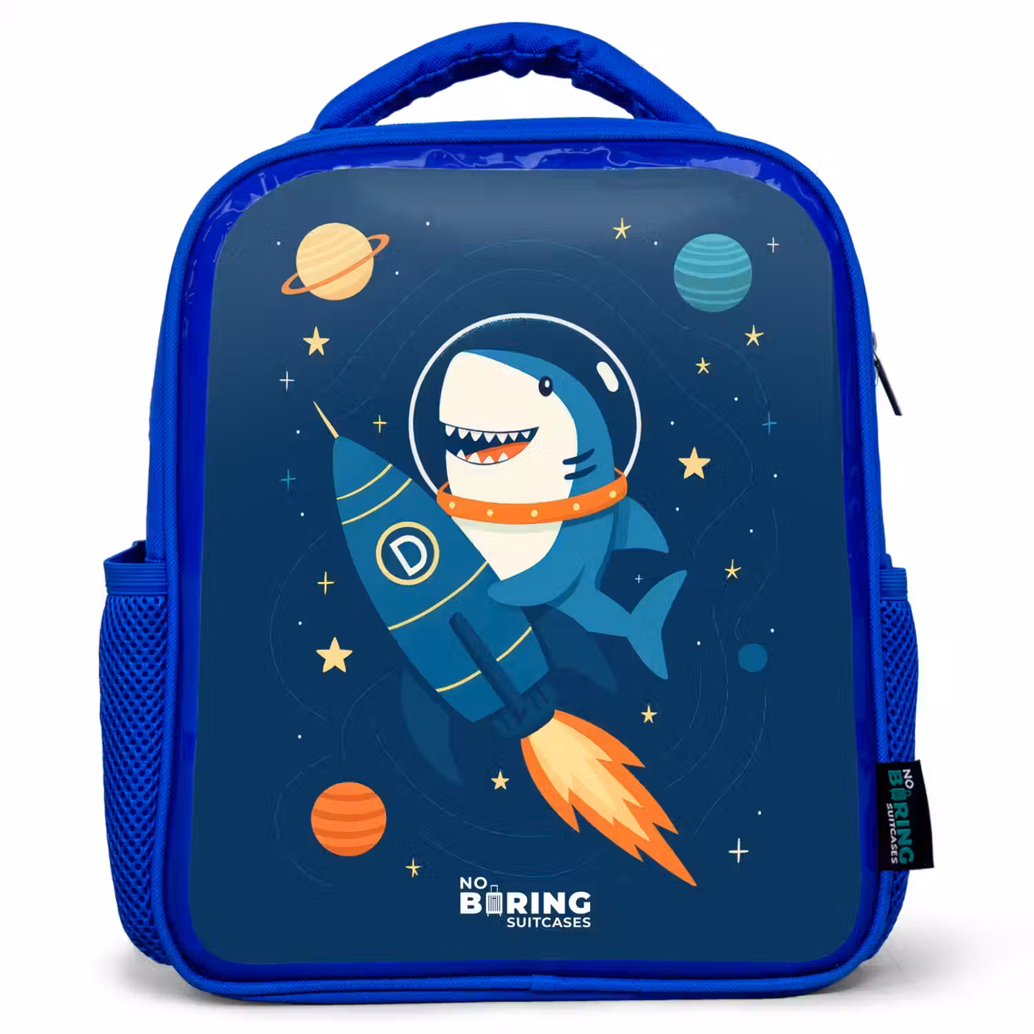 Dier - Ruimte - Planeet - Raket Kinderrugzak - Blauw middel -3d