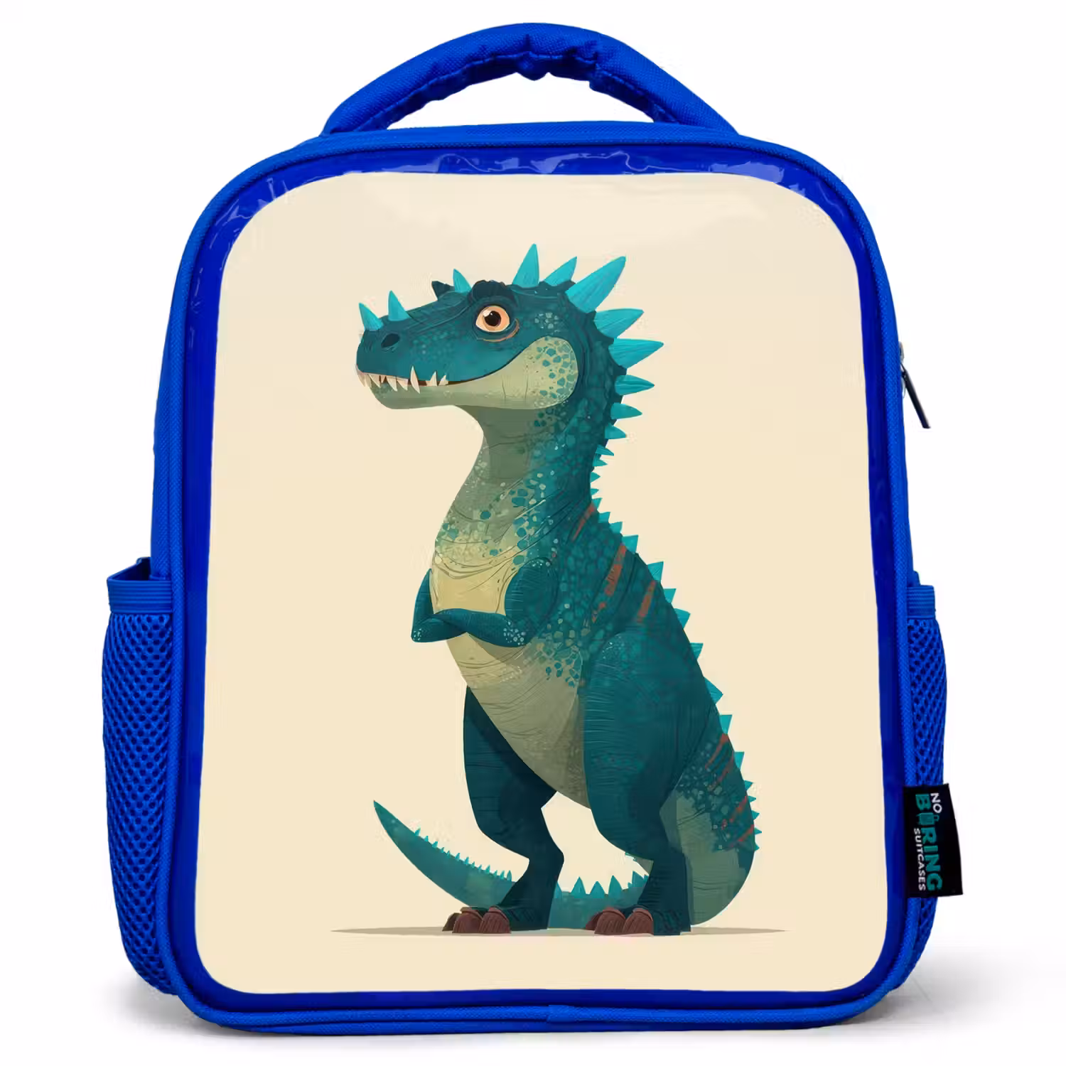 Dinosaurus - Turquoise - Stekels Kinderrugzak - Blauw middel -3d