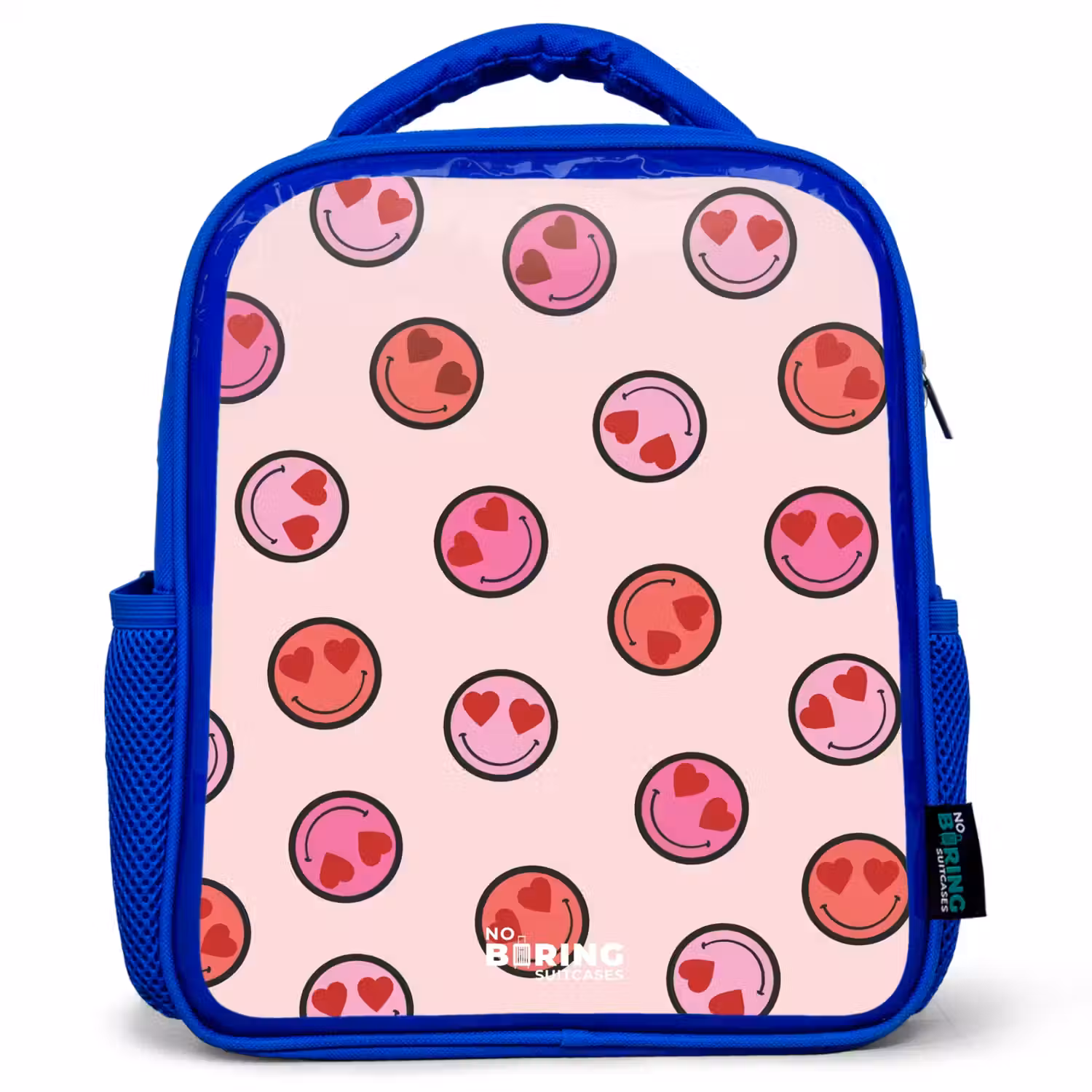 Hartje - Smiley - Patroon Kinderrugzak - Blauw middel -3d