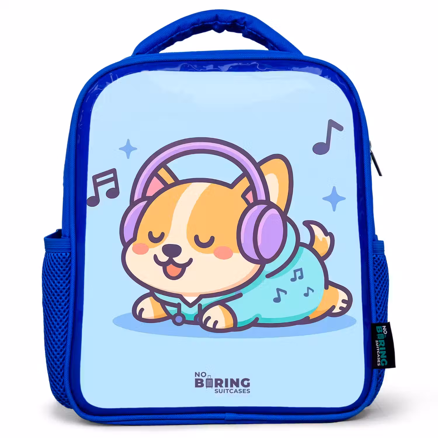 Kawai - Hond - Muziek Kinderrugzak - Blauw middel -3d