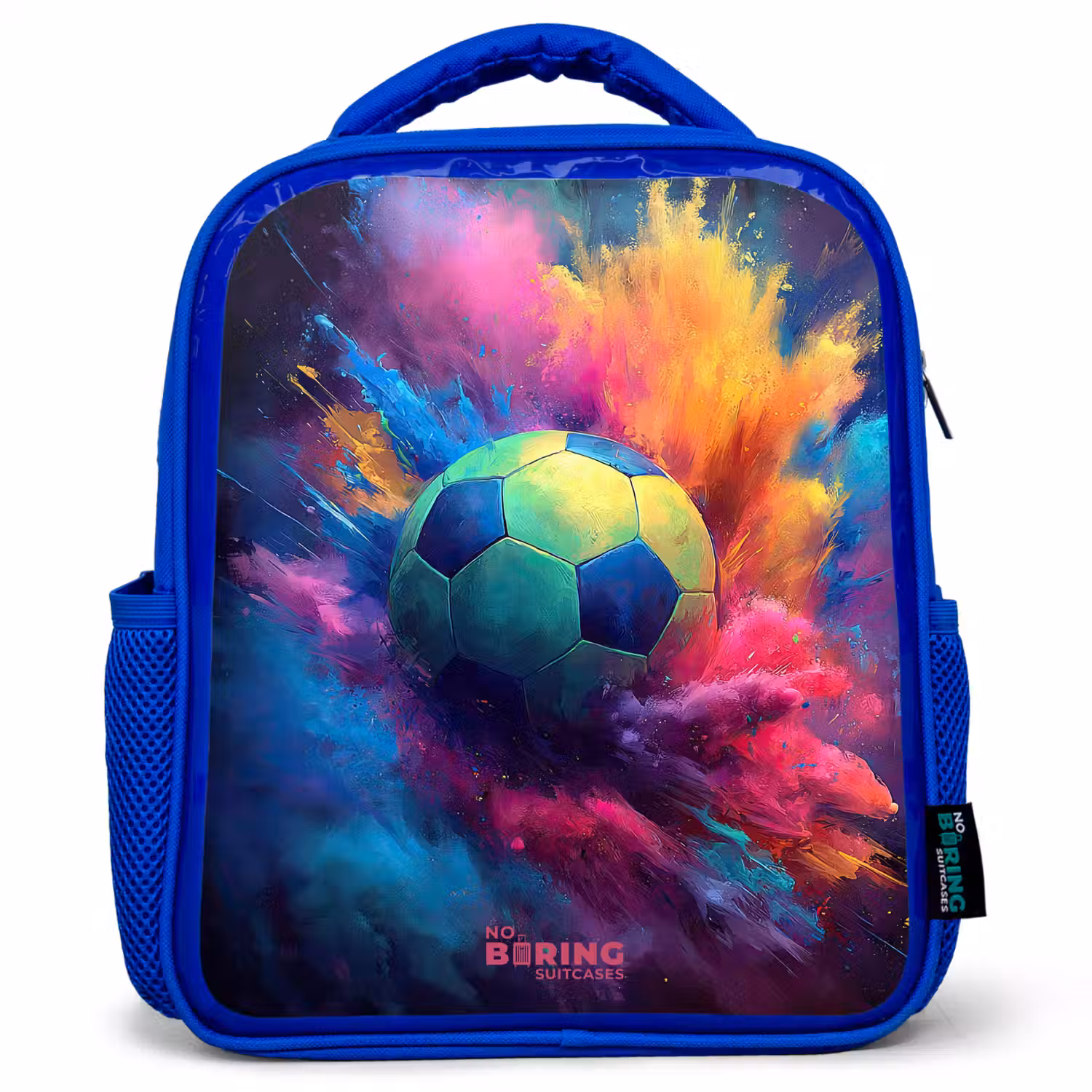 Neon - Bal - Kleurrijk Kinderrugzak - Blauw middel -3d