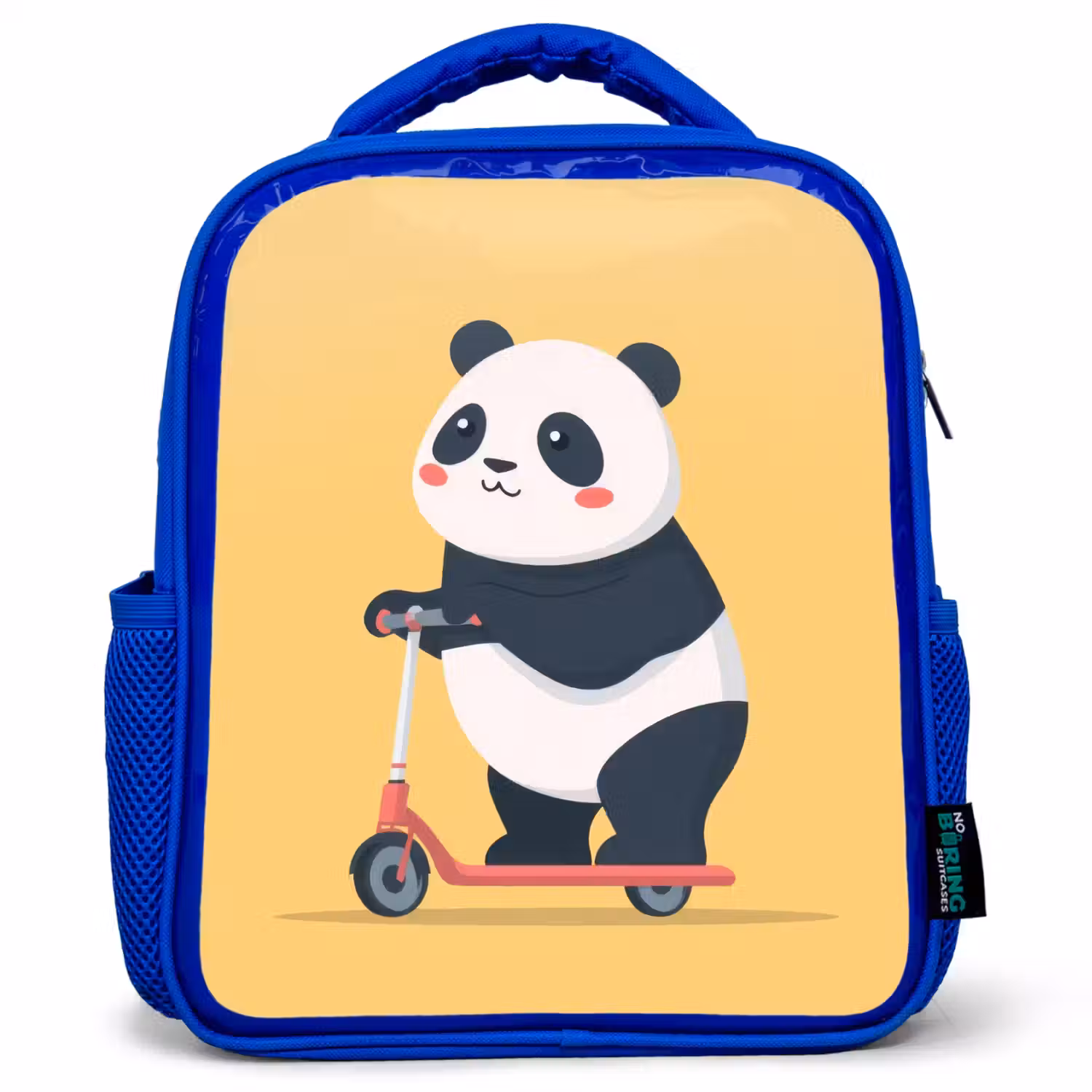 Panda - Step - Geel Kinderrugzak - Blauw middel -3d