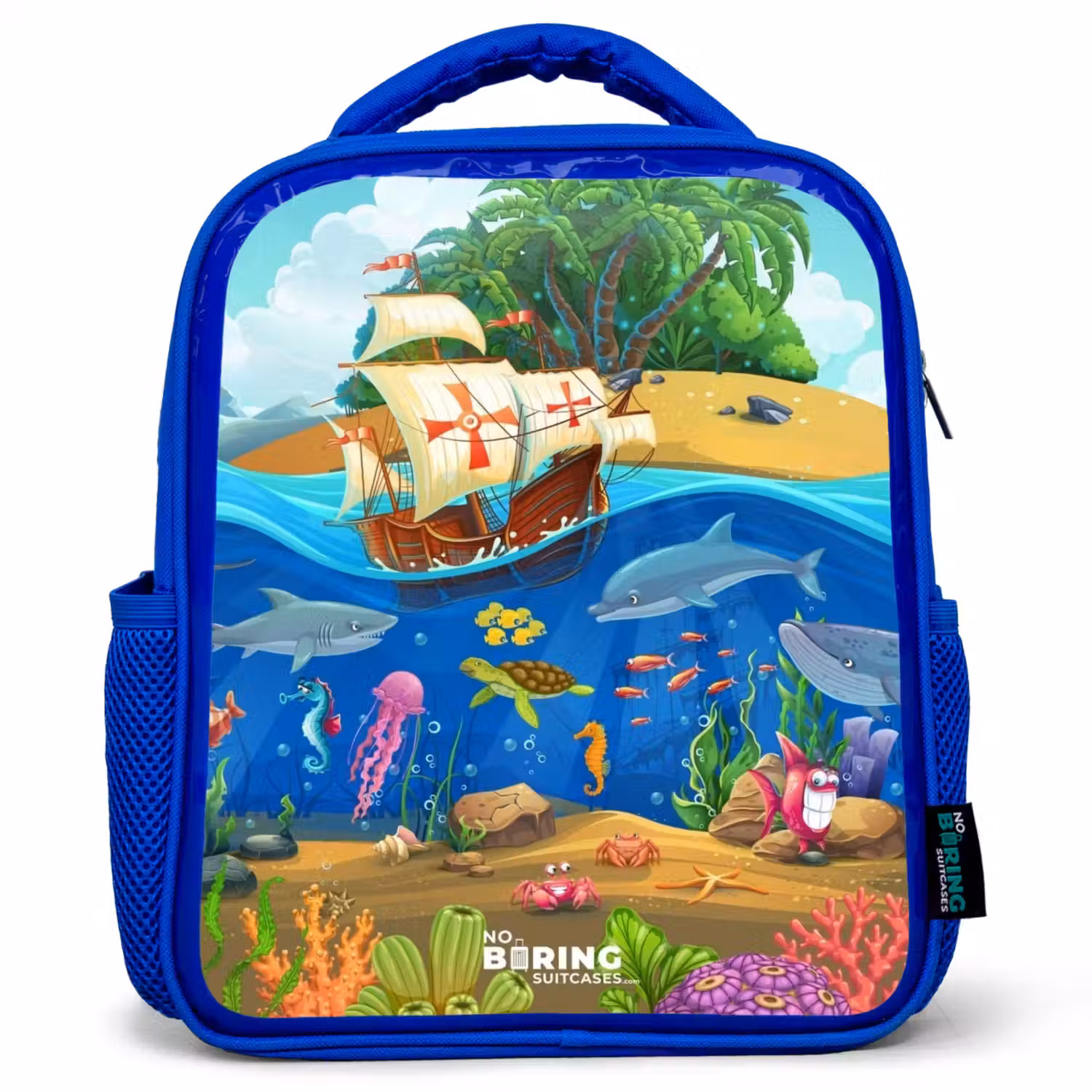 Zeilschip op de oceaan Kinderrugzak - Blauw middel -3d