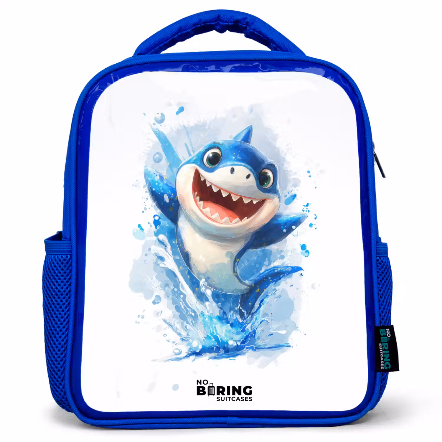 Haai - Tanden - Water Kinderrugzak - Blauw middel -3d