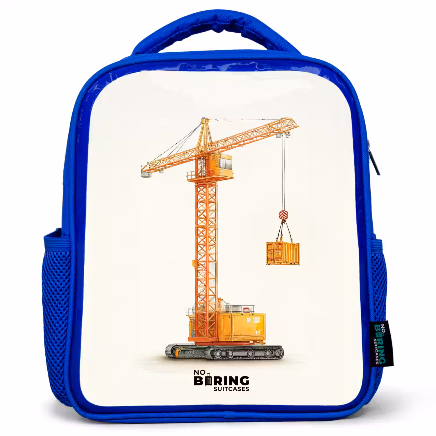 Torenkraan - Getekend - Oranje Kinderrugzak - Blauw middel -3d