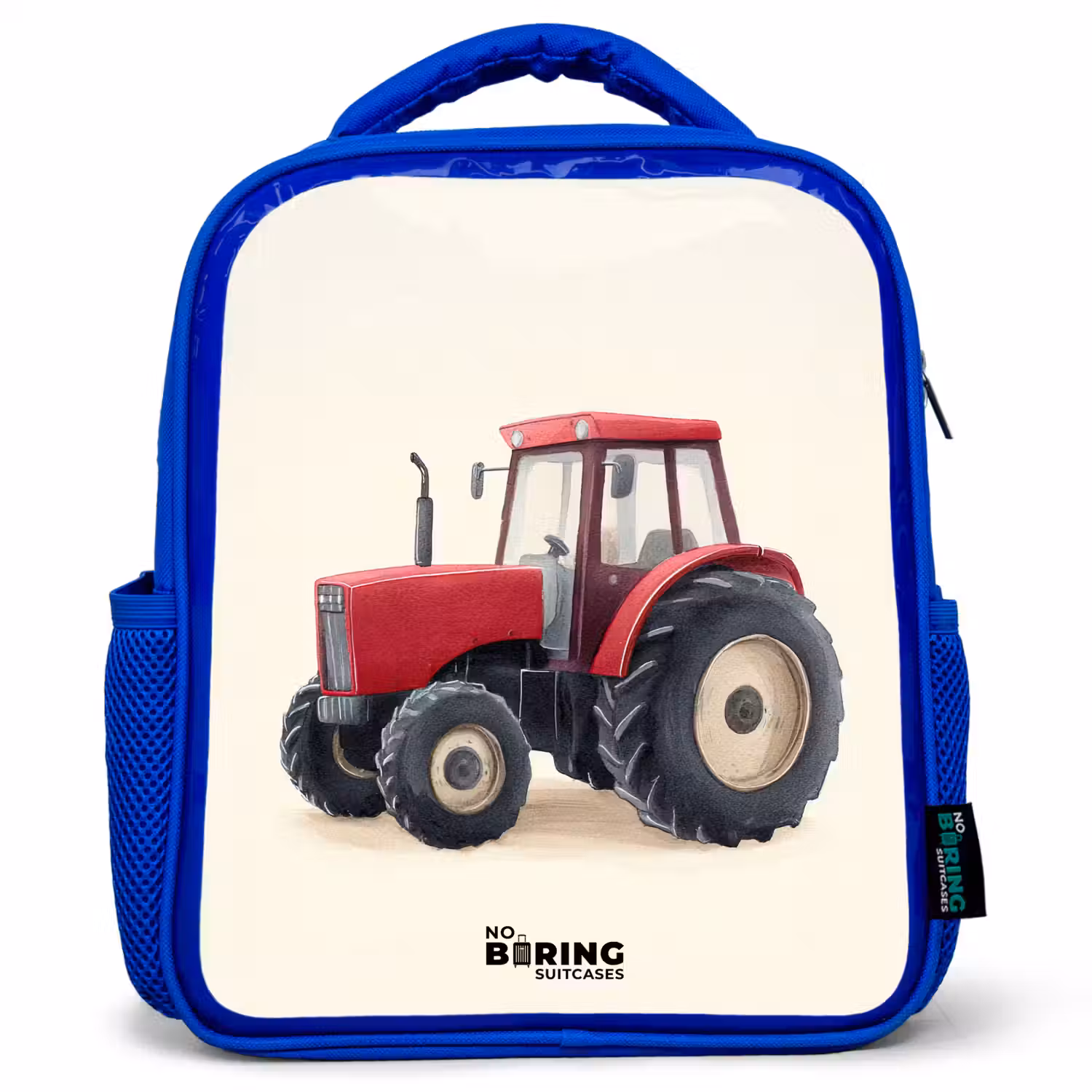 Tractor - Getekend - Rood Kinderrugzak - Blauw middel -3d