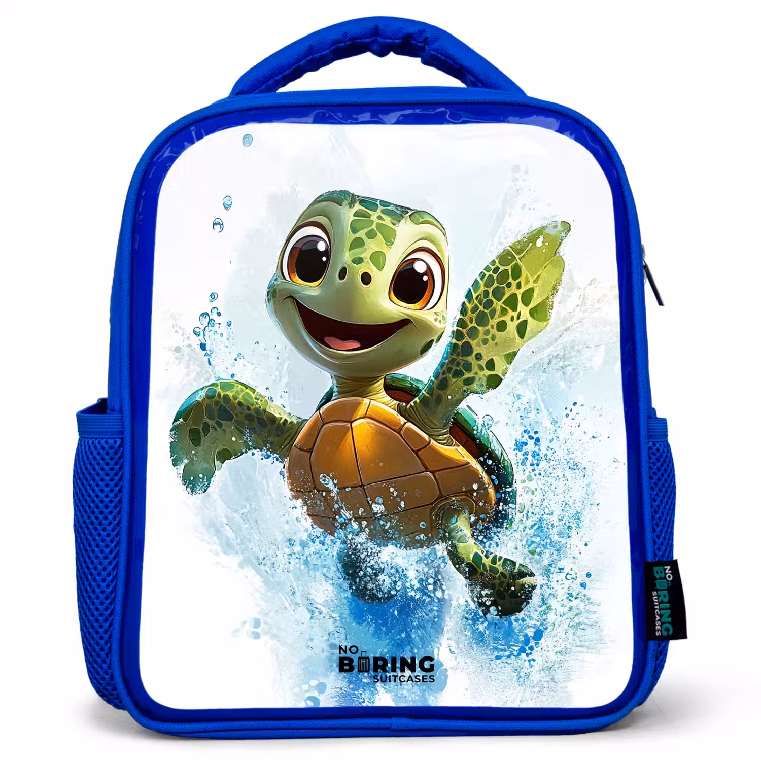 Schildpad - Water - Groen Kinderrugzak - Blauw middel -3d