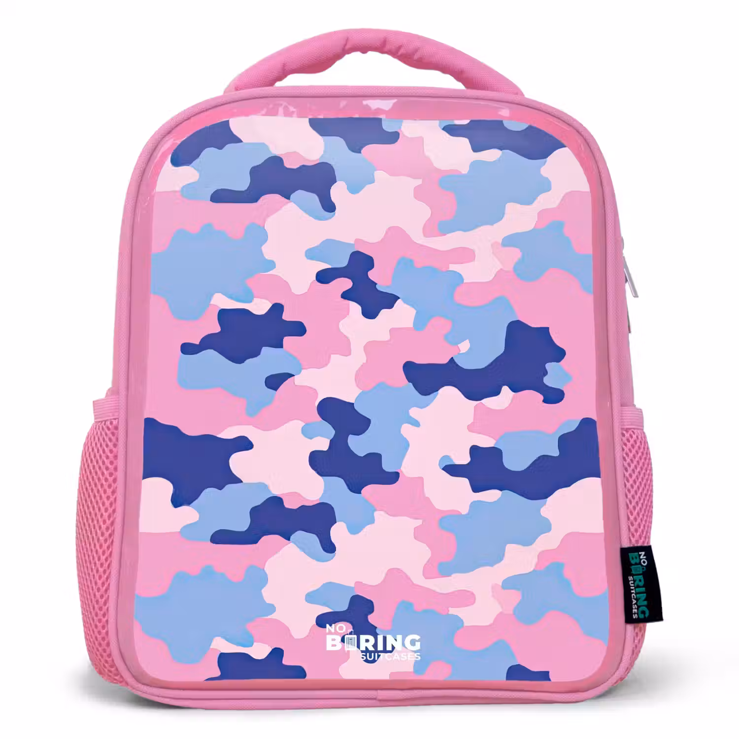 Camouflage - Roze - Blauw Kinderrugzak - Roze middel -3d