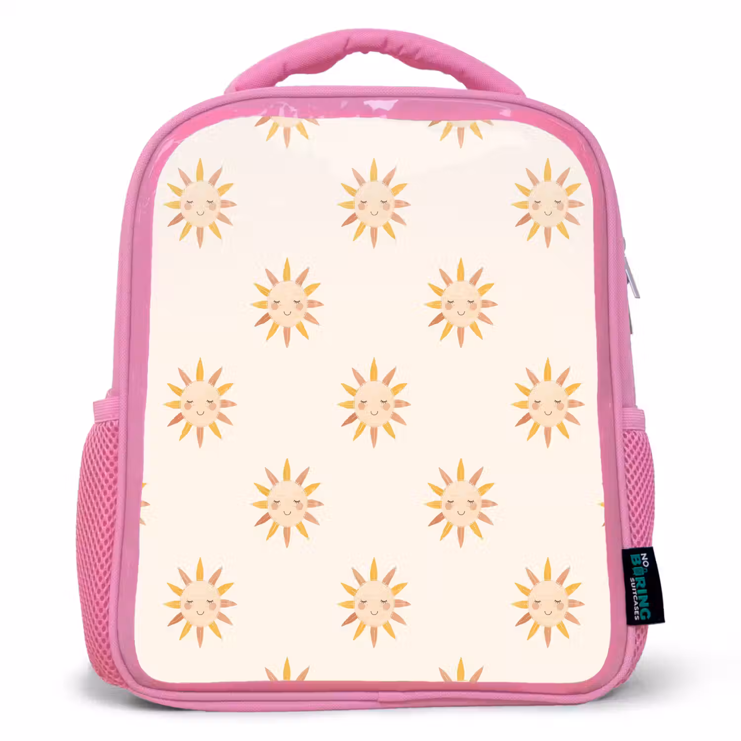 Vrolijk - Zon - Blosjes - Boho Kinderrugzak - Roze middel 863 -3d