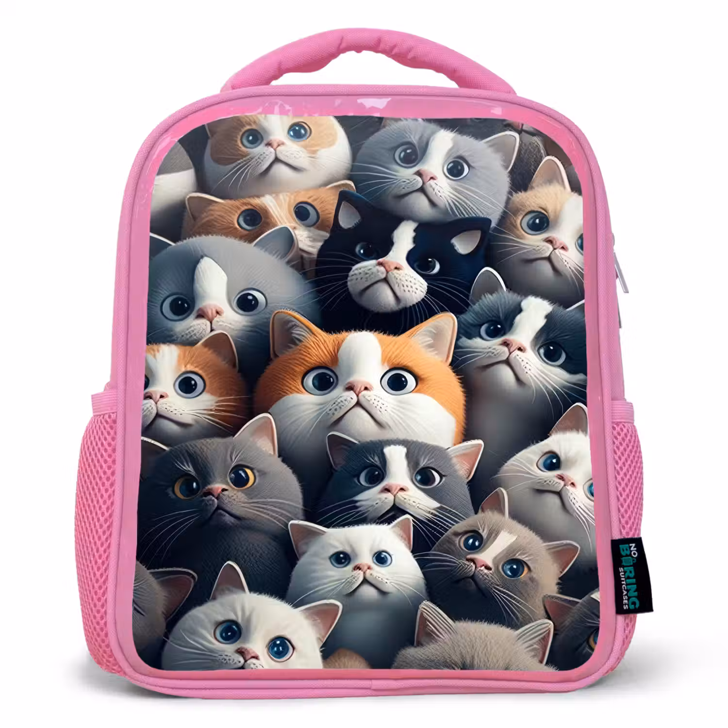 Snoezige Snuitjes Kinderrugzak - Roze middel -3d