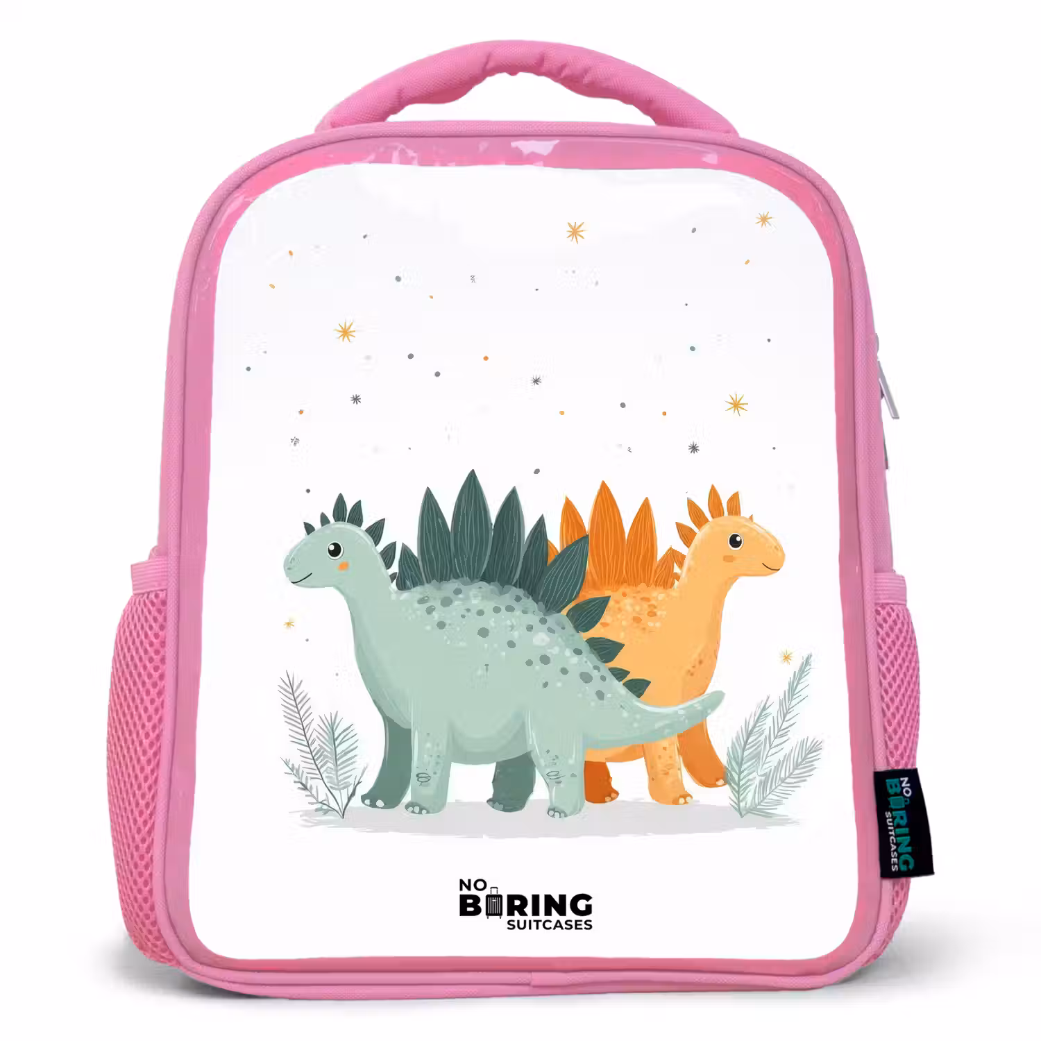 Dinos - Dieren - Sterren Kinderrugzak - Roze middel -3d